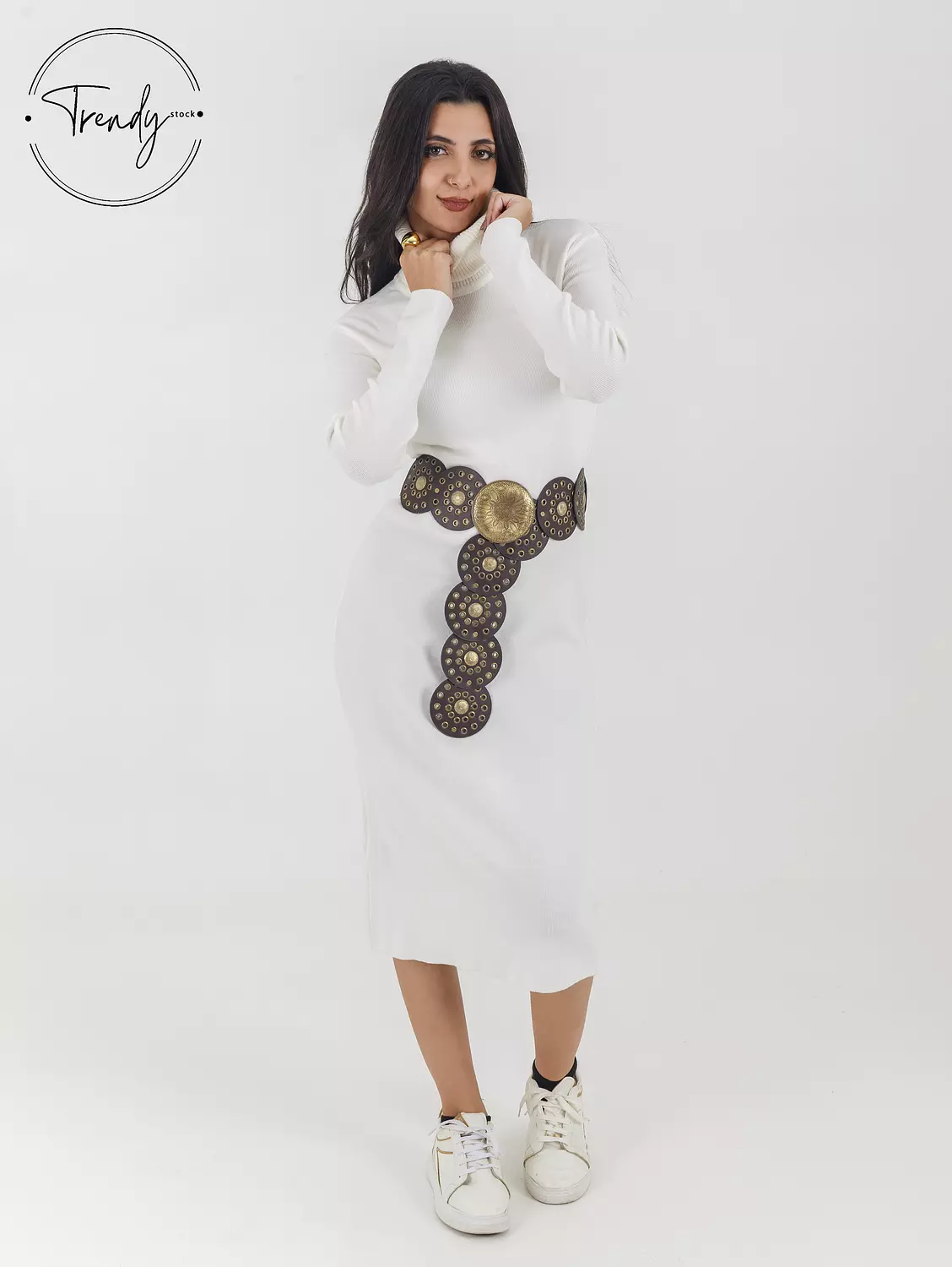 High Neck Solid Dress 4