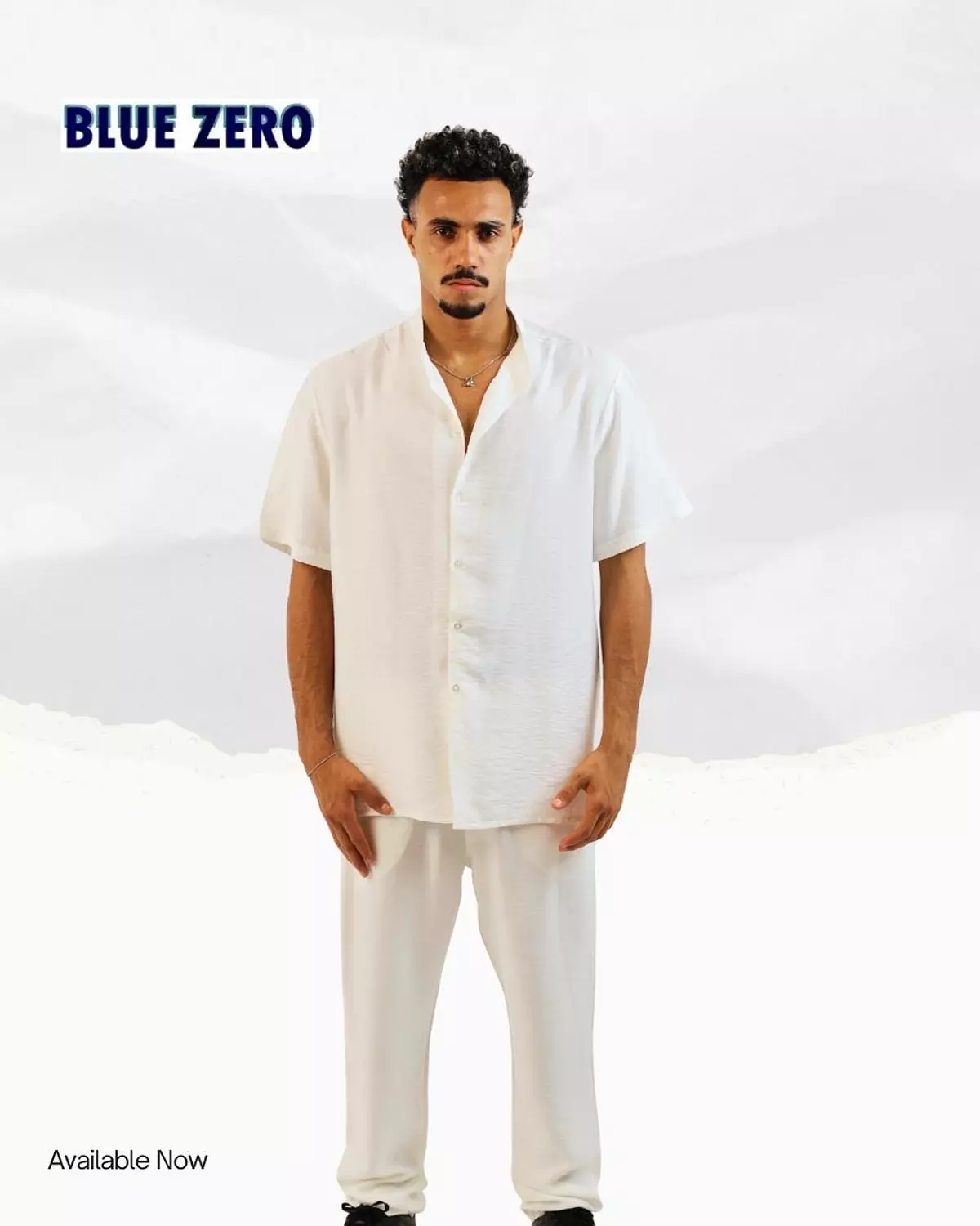 -shirt and pants linen suit white  image