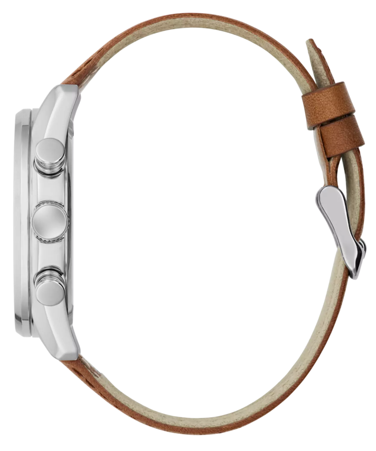 GUESS Mens Brown Silver Tone Multi-function Watch 2