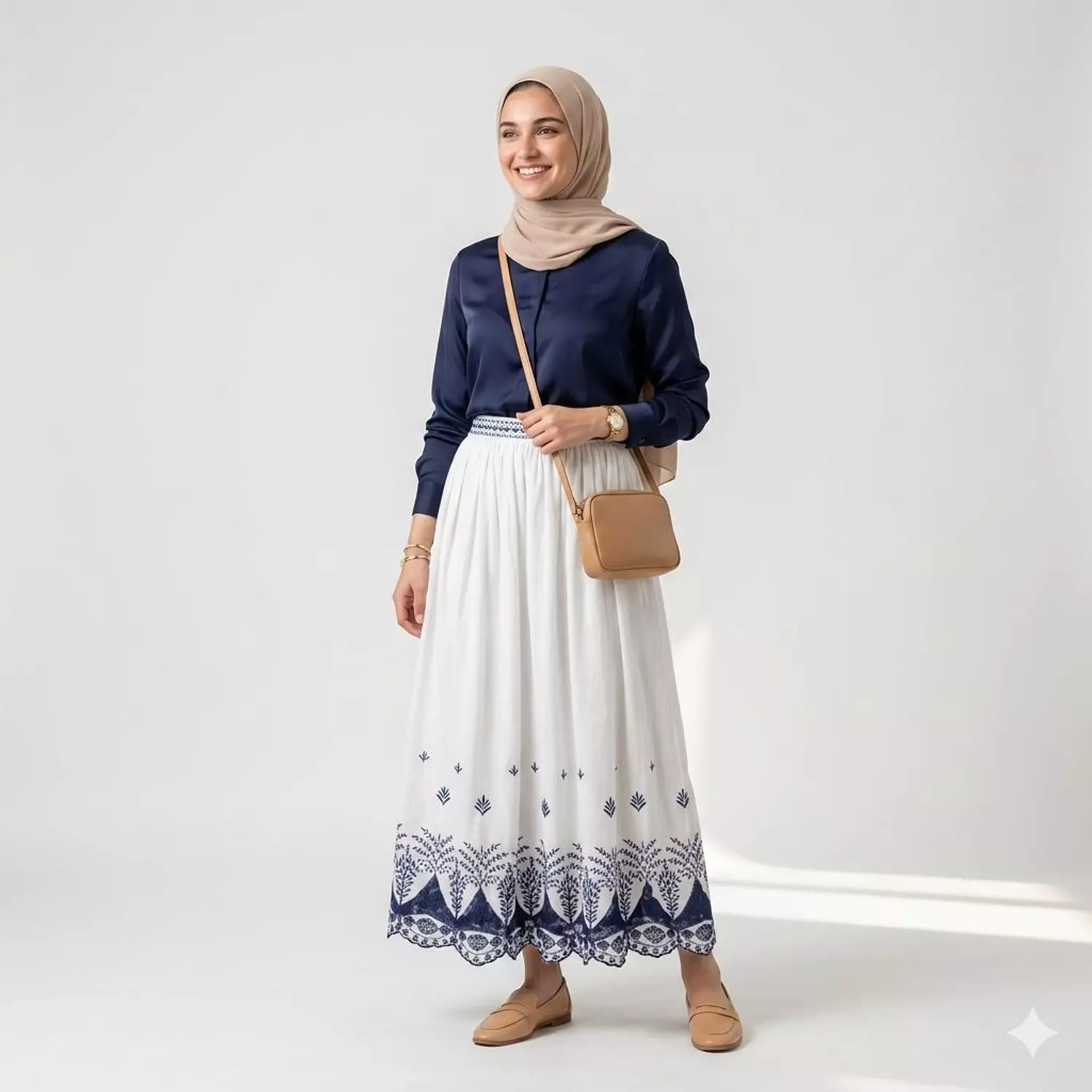 Decorative Hem Maxi Skirt image