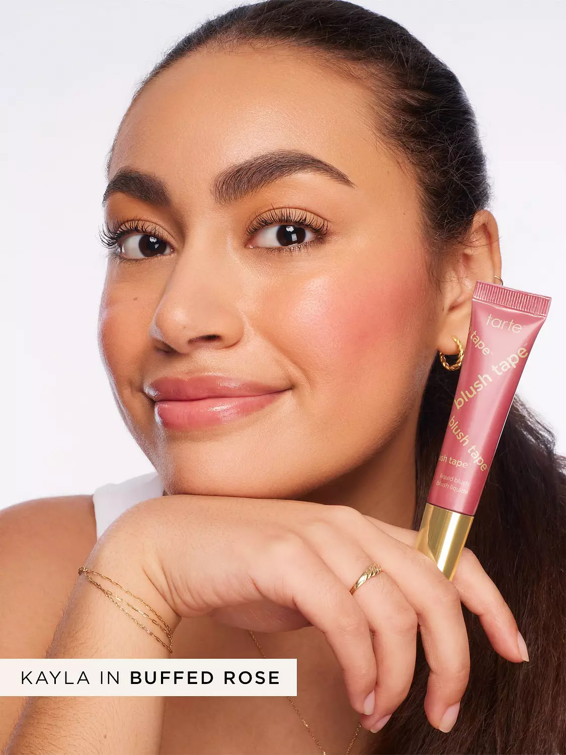 tarte travel-size blush tape™ satin liquid blush shade. Buffed Rose 3