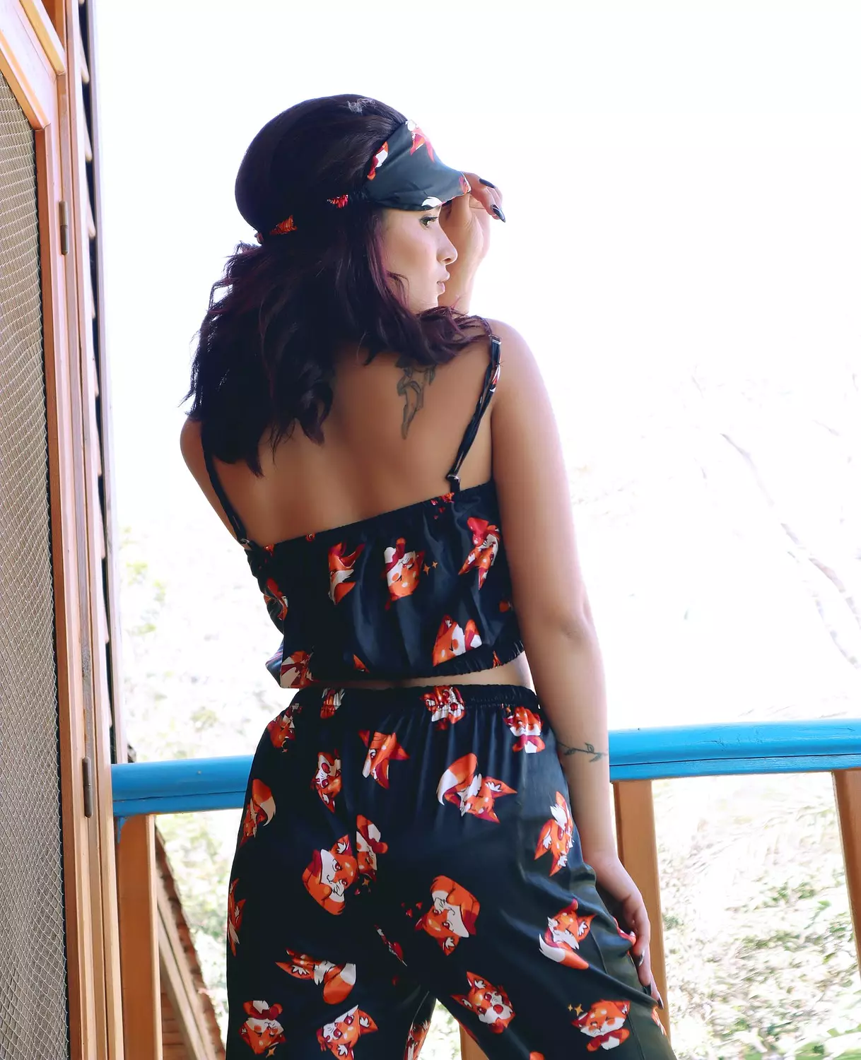 Print Satin Crop Top & Pants Pajama 3