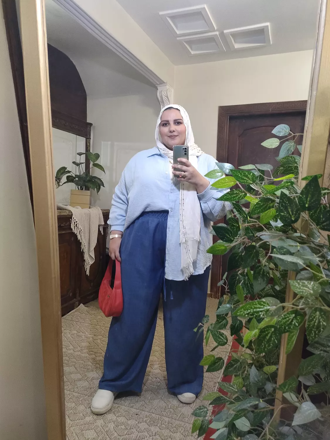 Essential linen pants ( in denim blue ) hover image