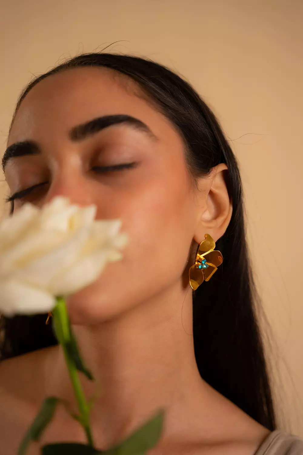 Aqua Petals Earrings