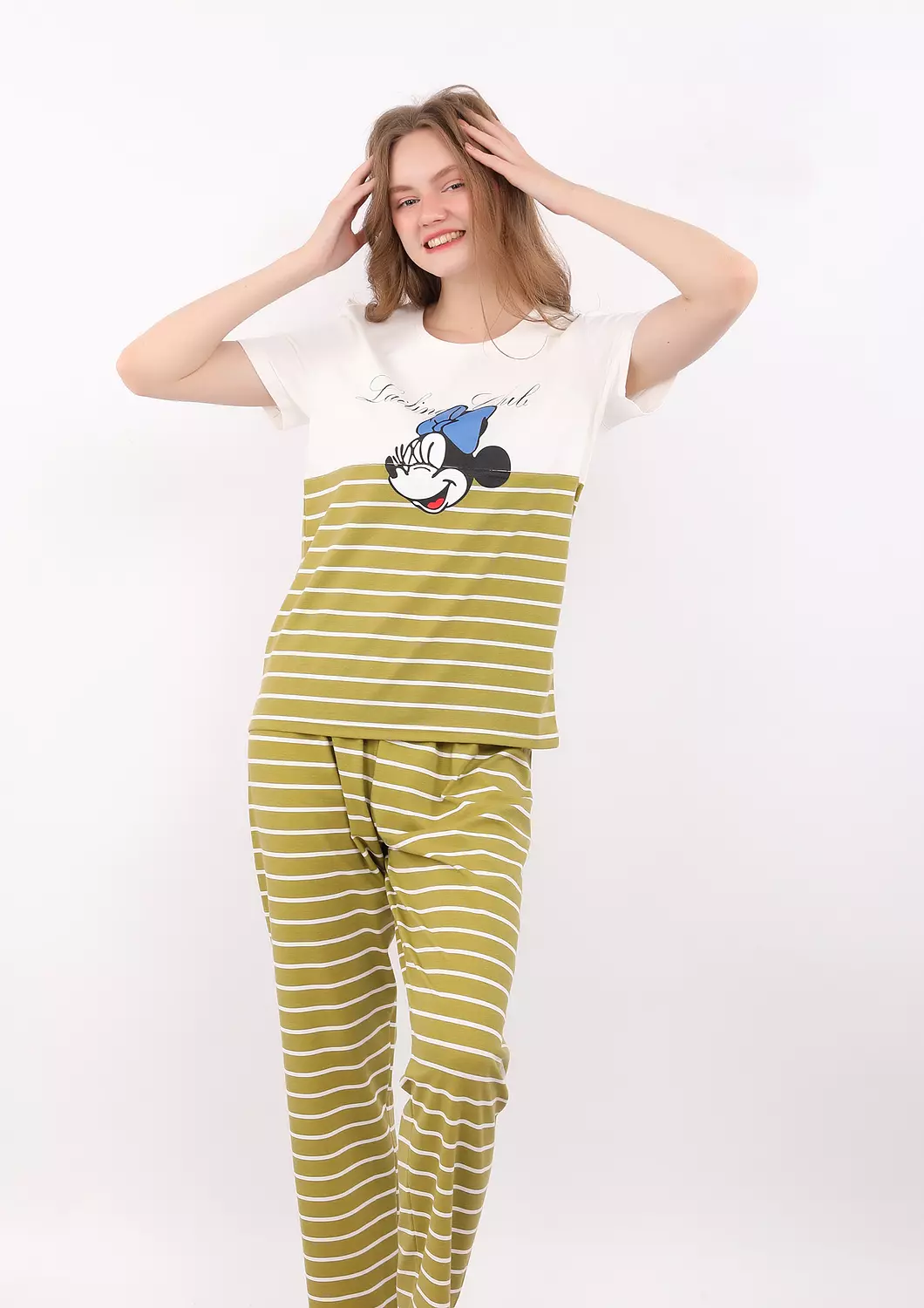 Minnie Striped Full-Length Pants Pajama Set image