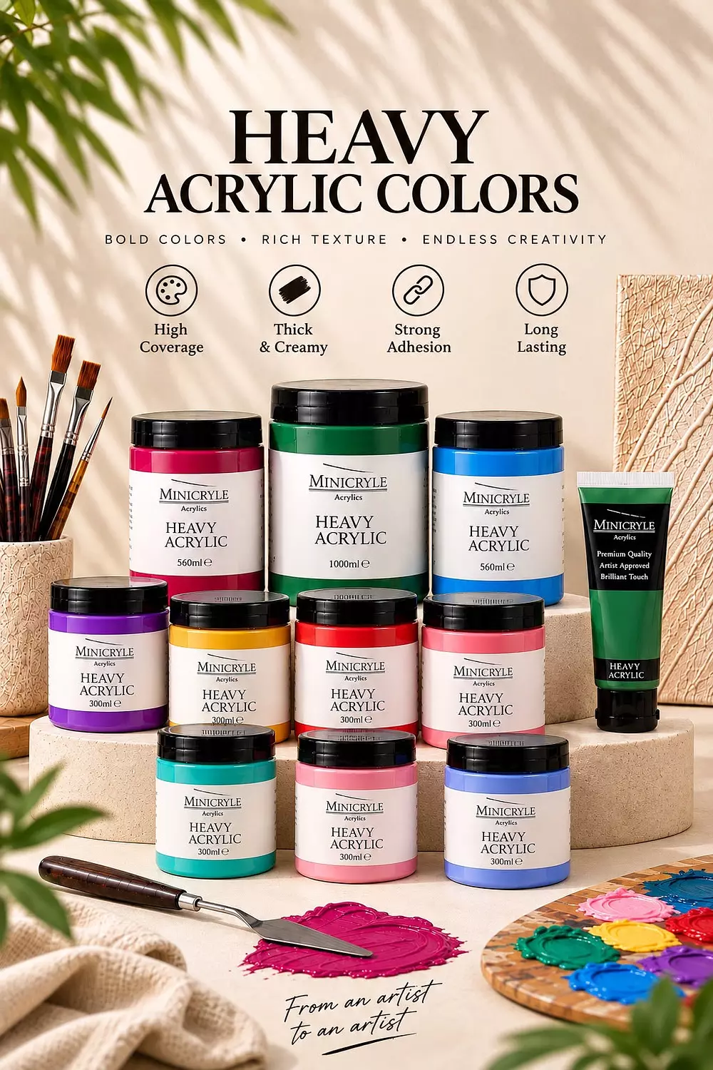 <p style="text-align: center"><strong>Heavy Acrylics</strong></p>