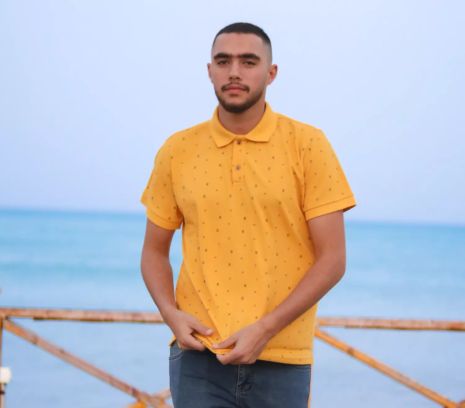POLO TSHIRT - Yellow (AB Printed) 1