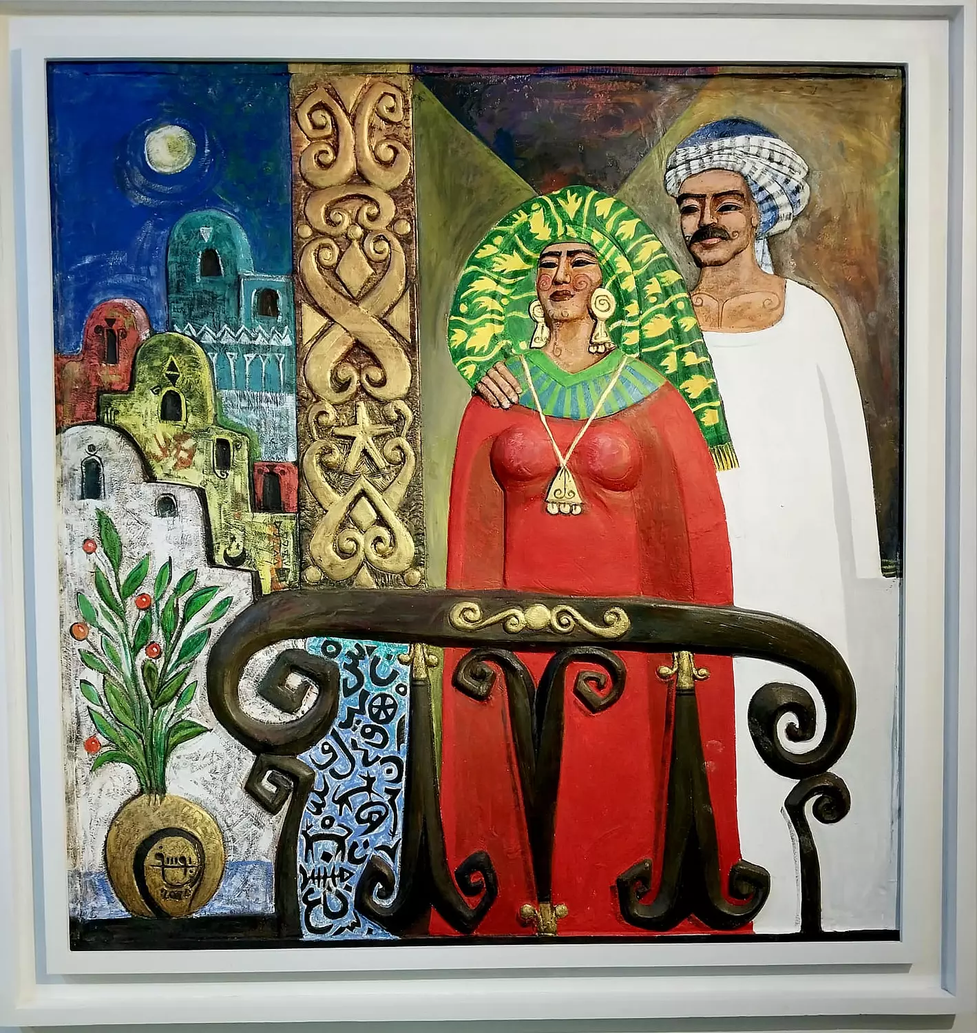 Yousef Mahmoud- 0002346 -Acrylic on fiberglass, size 100 x 100 cm image