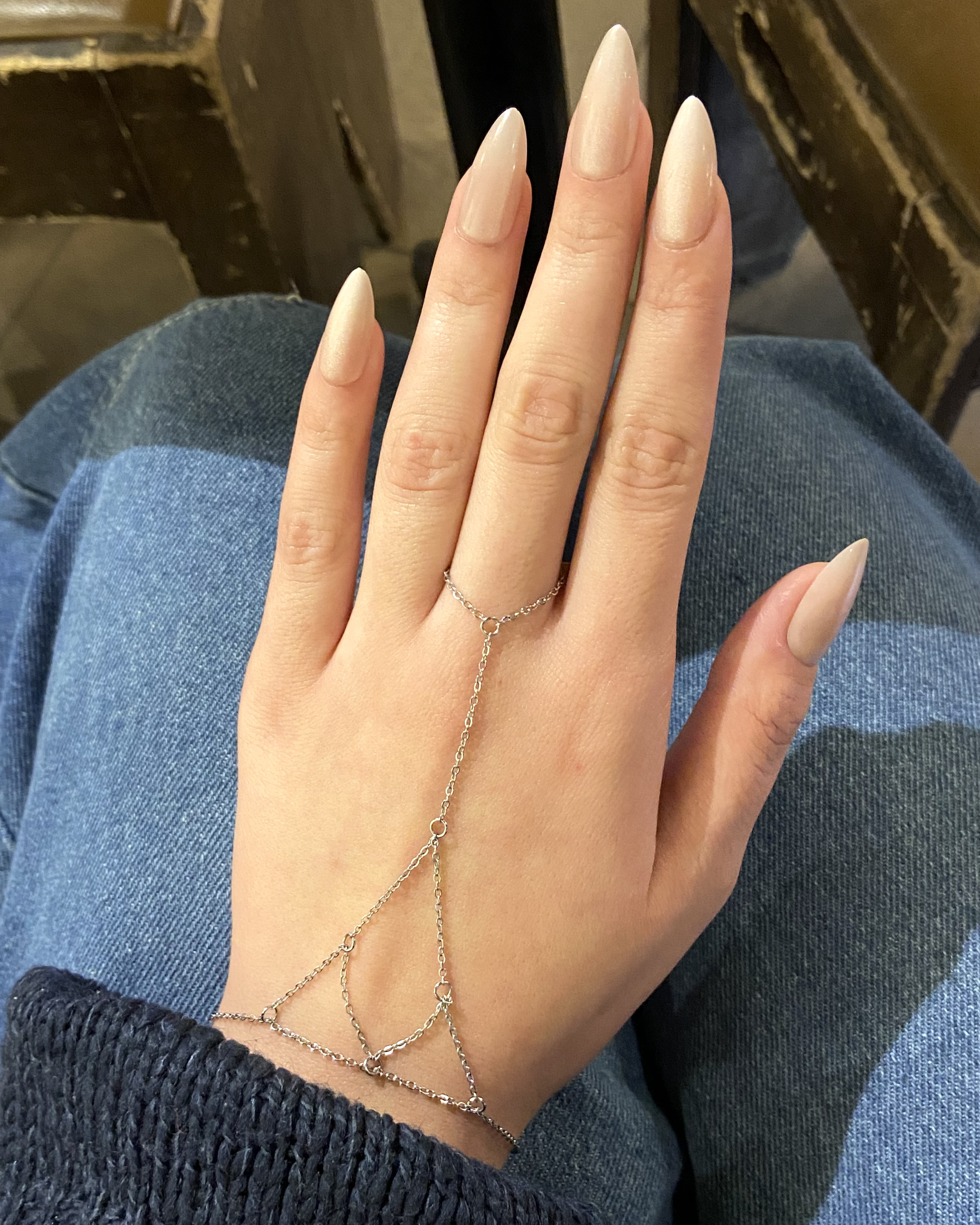 Stainless steel hand chain- silver  image