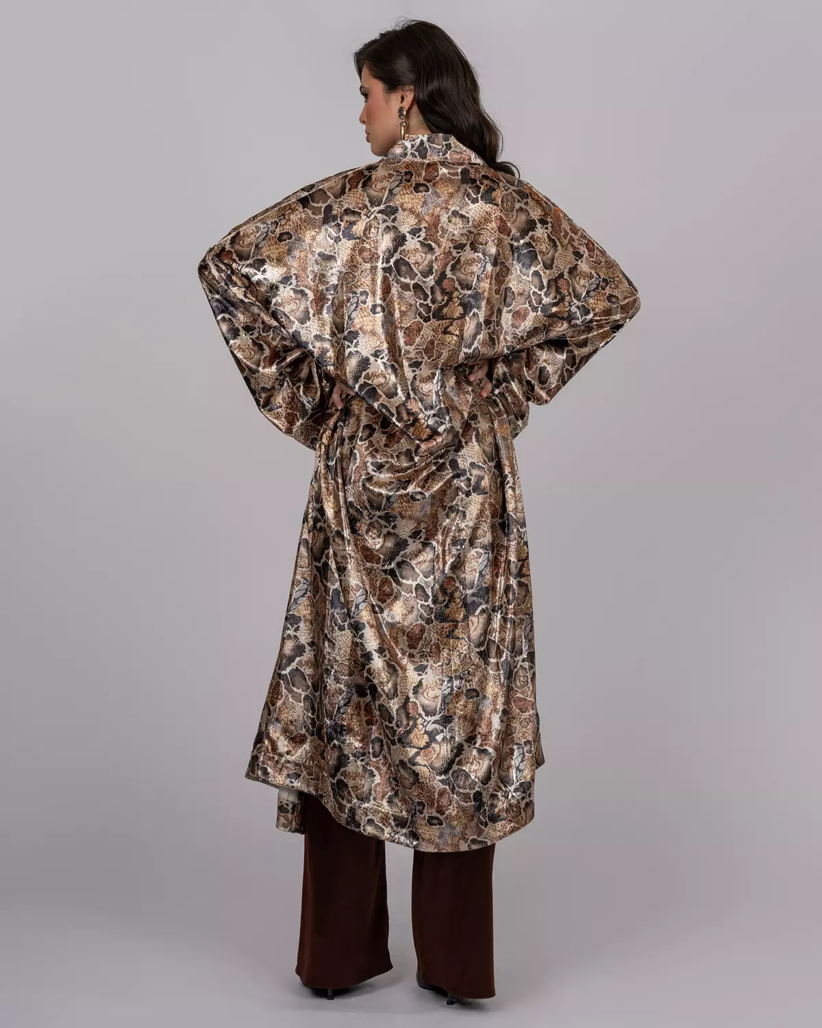 Silk Velvet Leopard Print Maxi Kimono 5