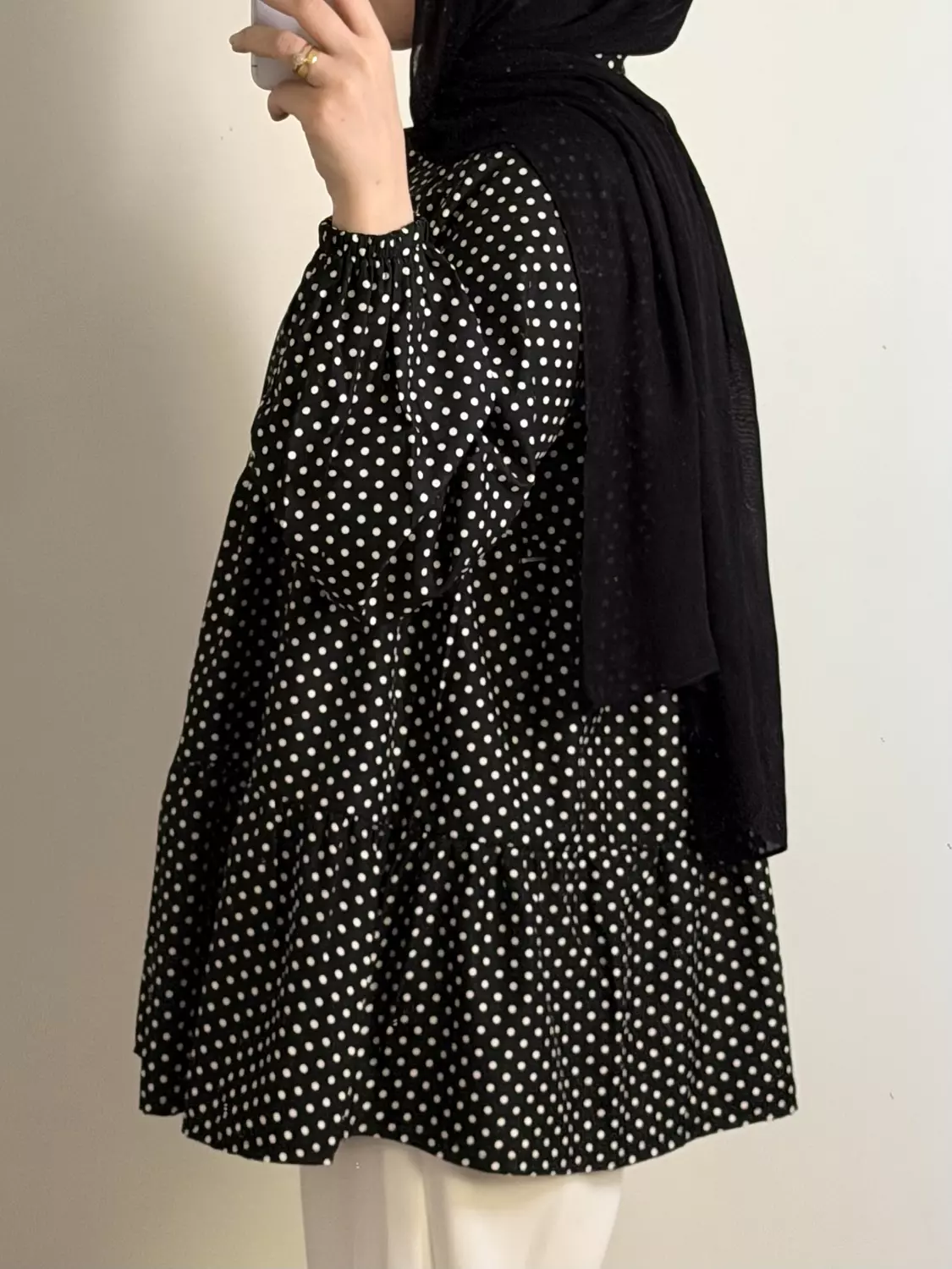Ruffled Polka Dots Blouse 🖤 hover image