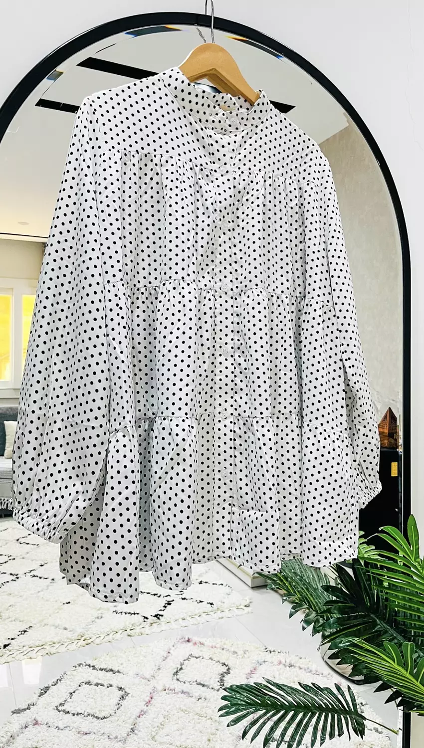 Ruffled Polka Dots Blouse 🤍  5