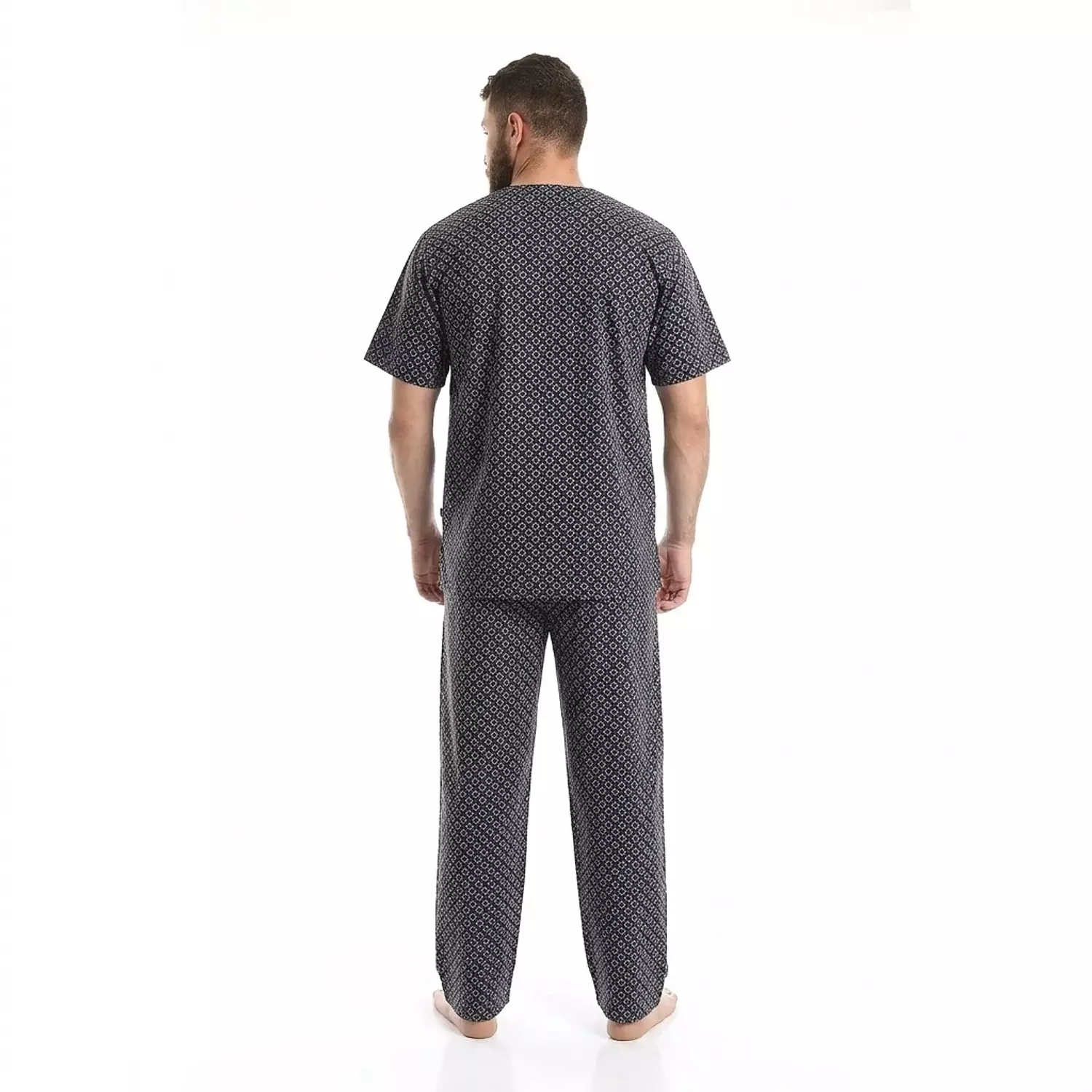 بيجاما رجالي مطبوعه كلاسيك - 2286- اسود 4