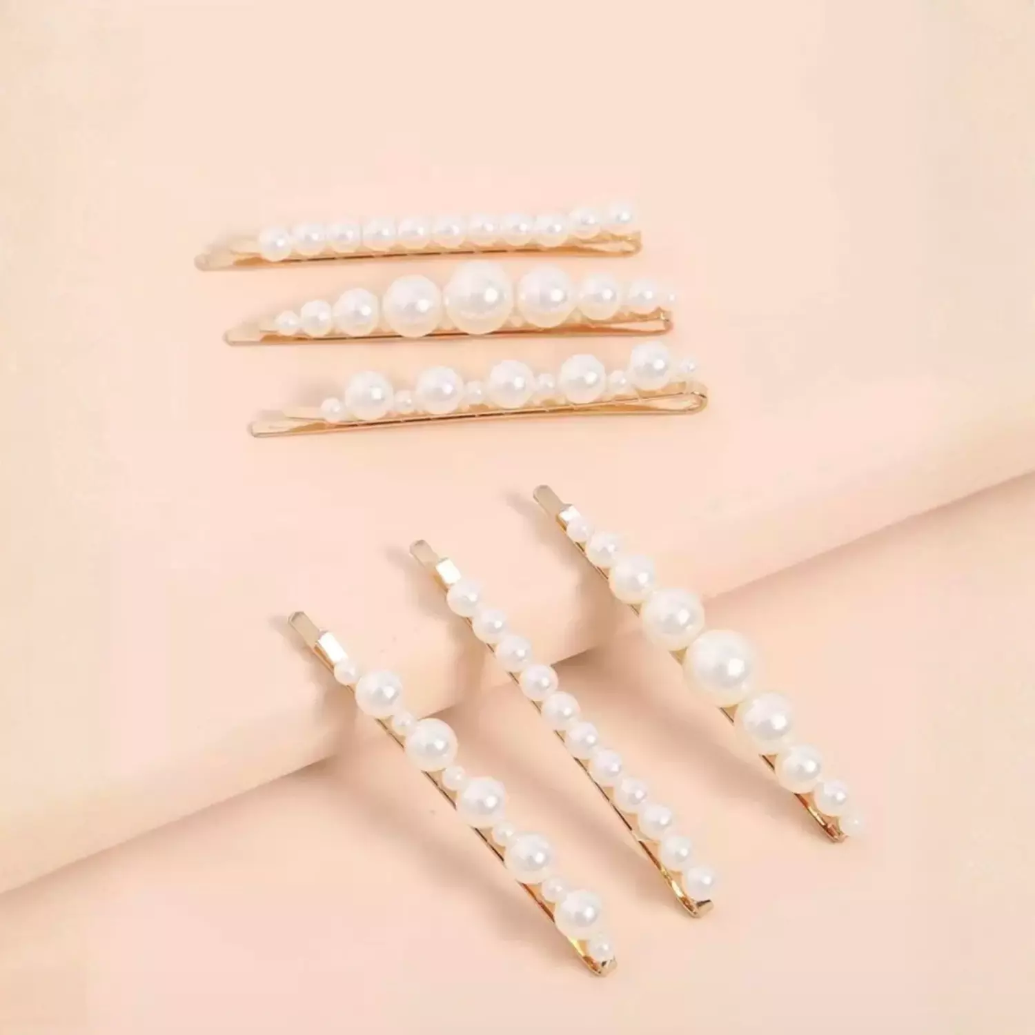 6 Pc Faux Pearl Hair Pin Set 1