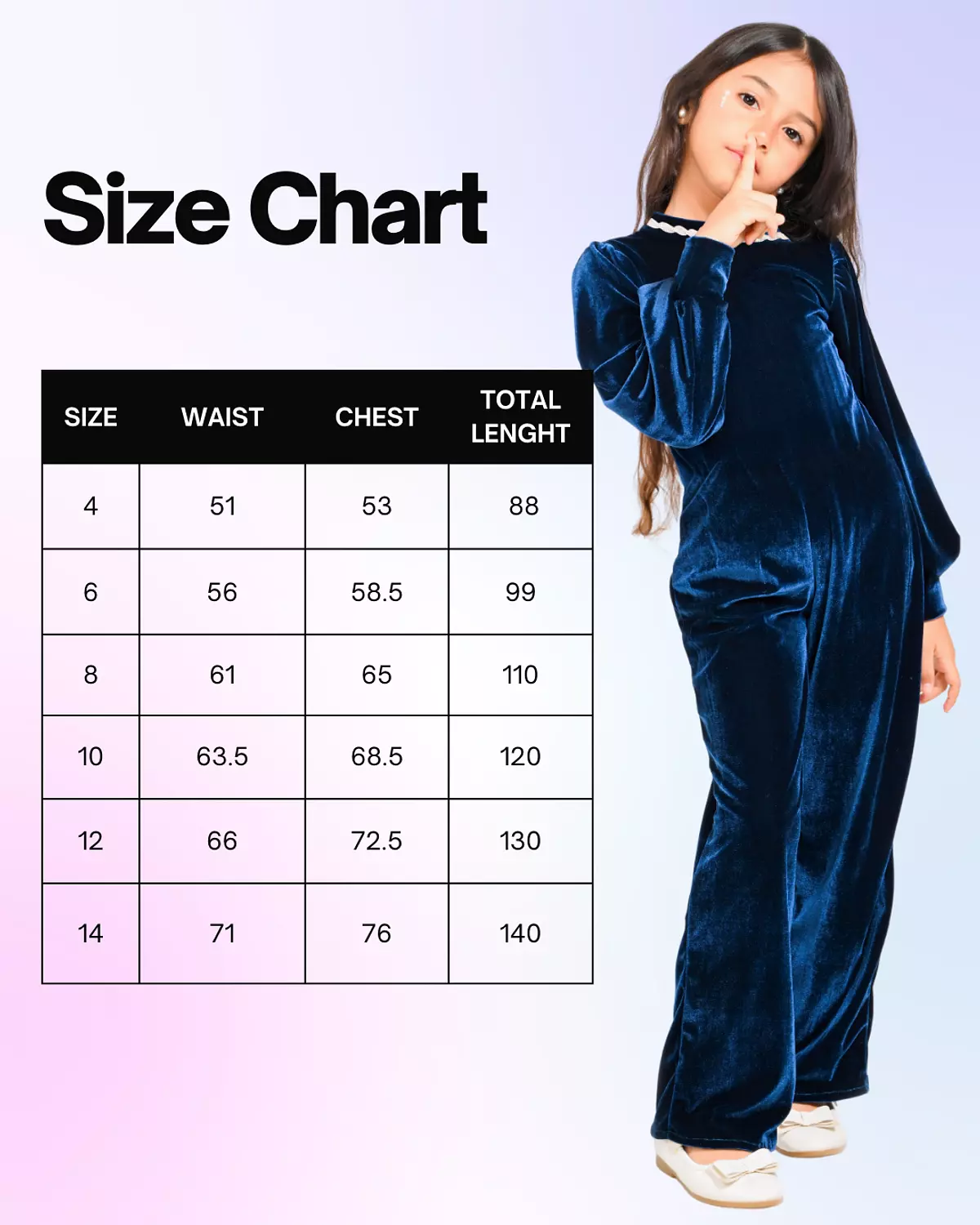 Girls Velvet Jumpsuit with Puff Sleeves and Pearl Collar Detail 9