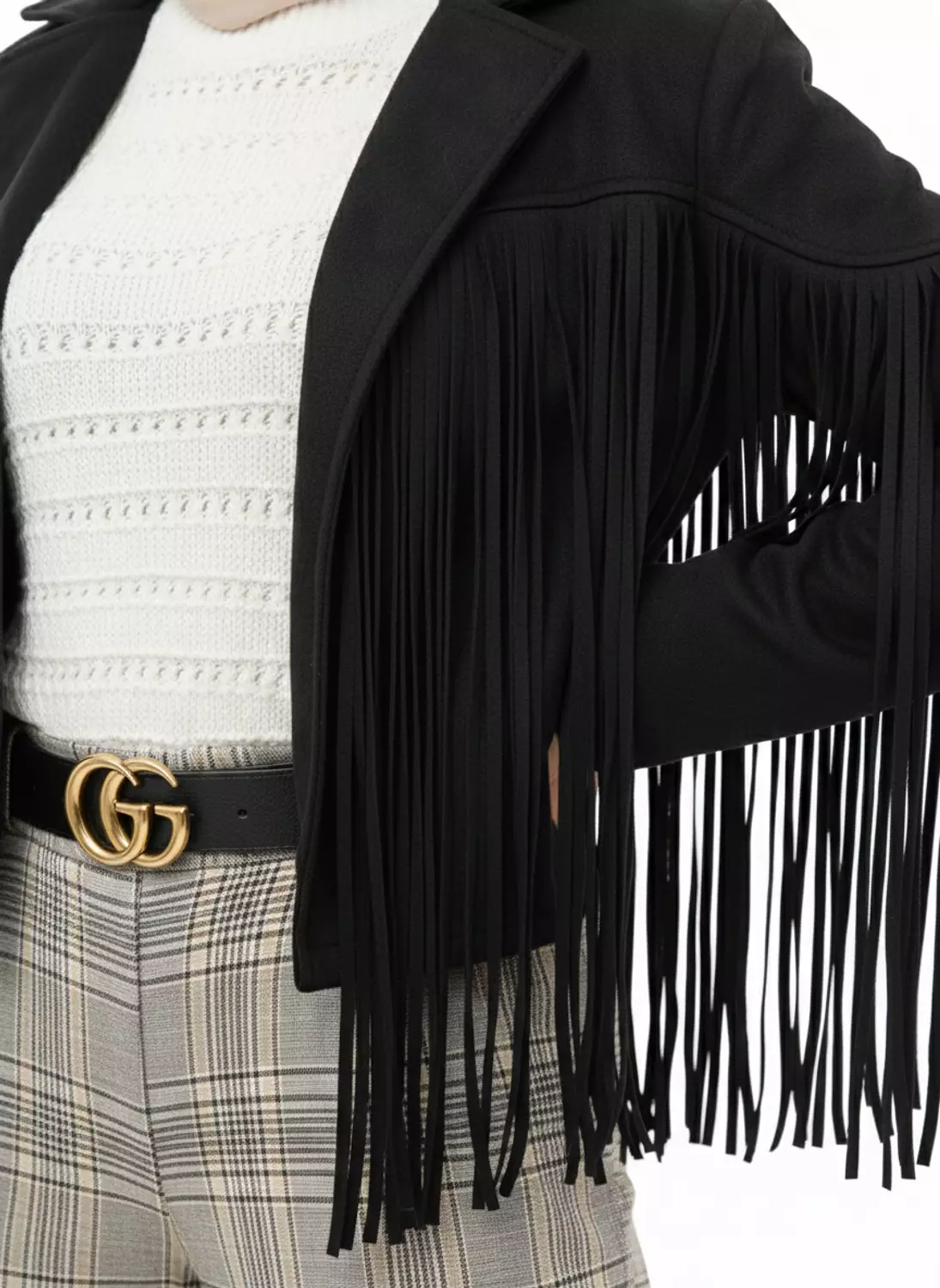 Short Suede Jacket with Long Fringe 1