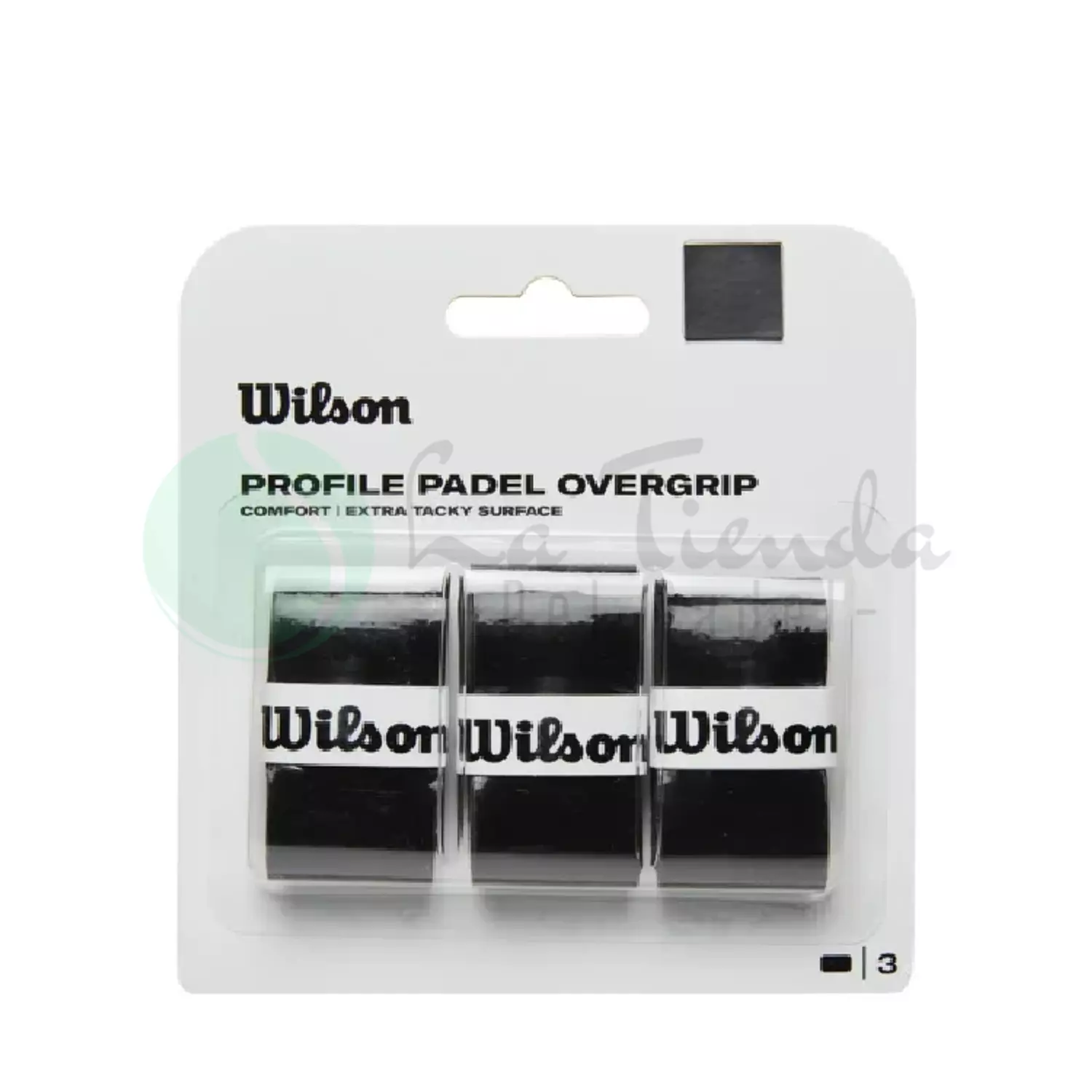 Wilson Profile Padel Comfort Black Overgrip (Pack of 3) image