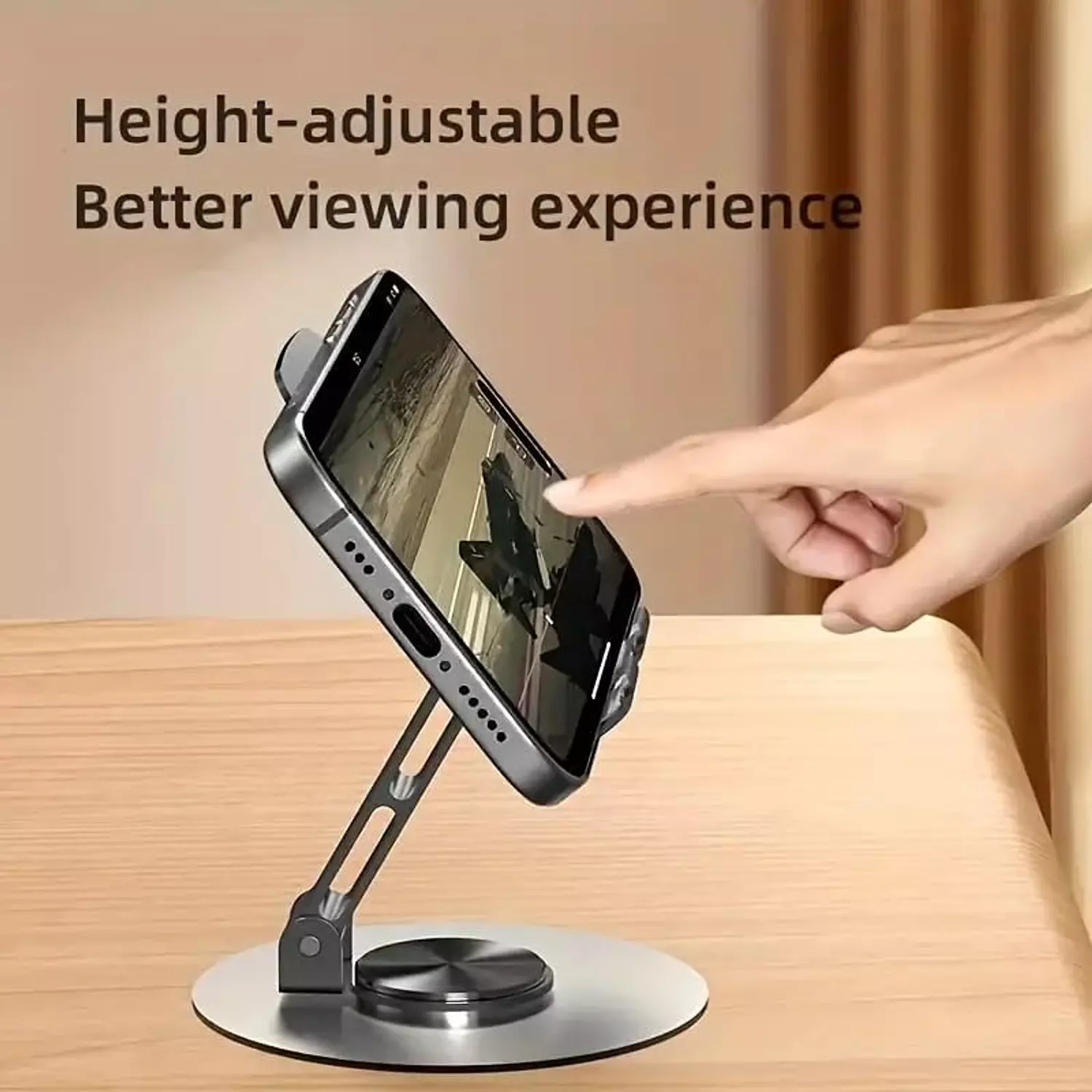 Foldable Metal Phone Holder – 360° Rotation & Adjustable Angle 4