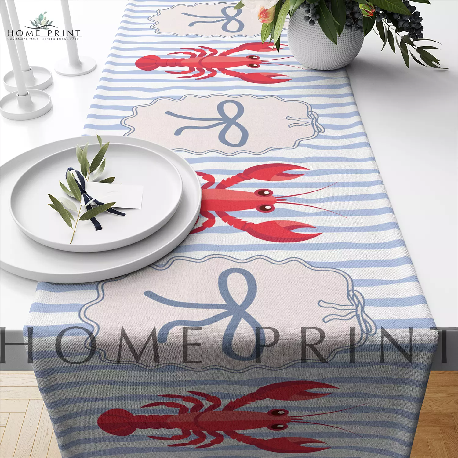 Summer Runner - Crab fish and bow- Multi Color Design image