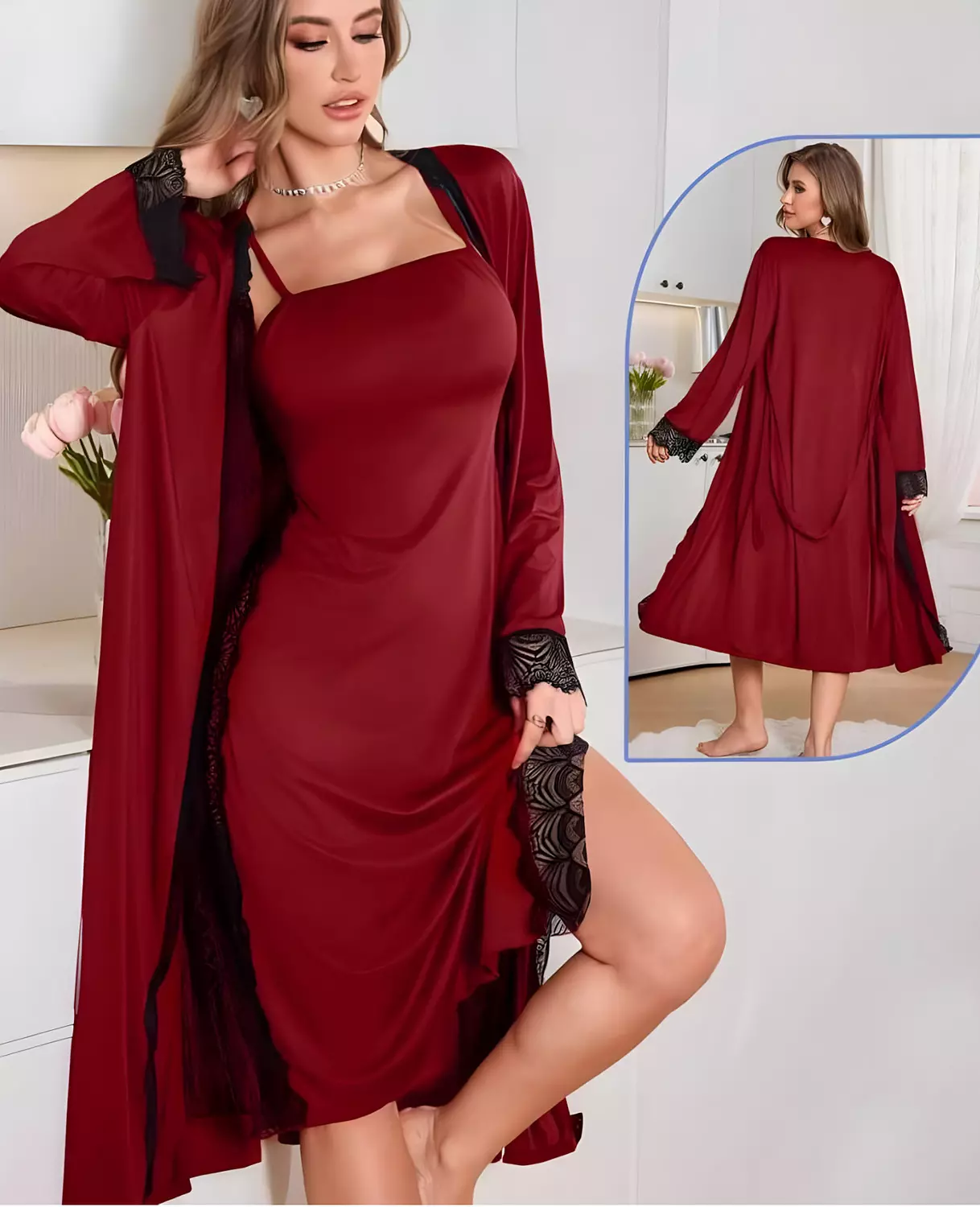 Luxurious Satin & Lace Set image