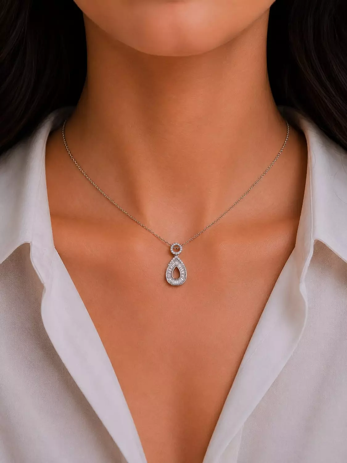 Silver Necklace Daimond image