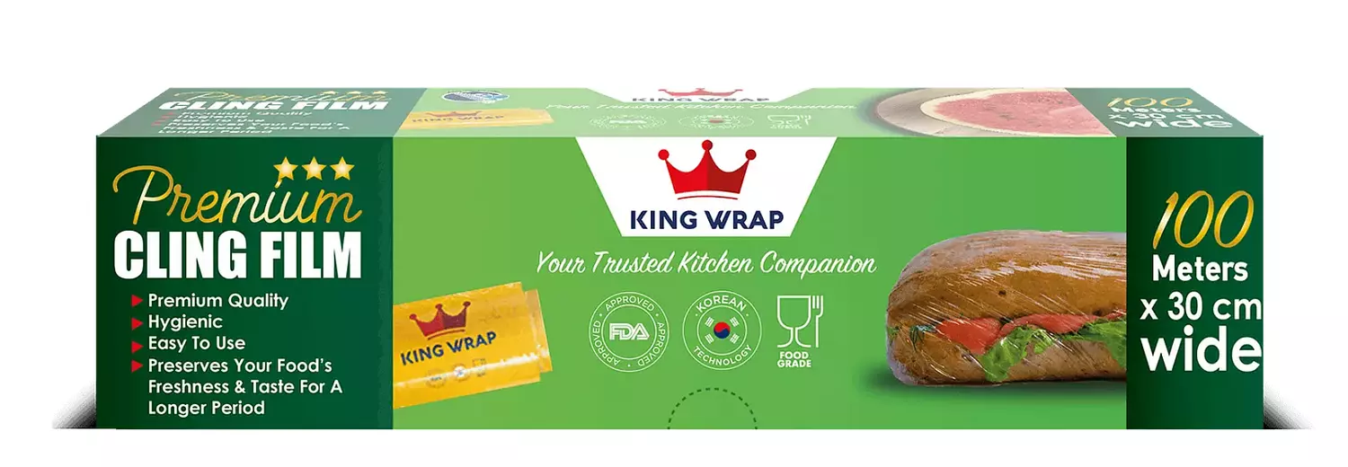 <p style="text-align: center"><span style="color: #000000ff"><strong>King Wrap -Premium Cling Film 100m</strong></span></p>