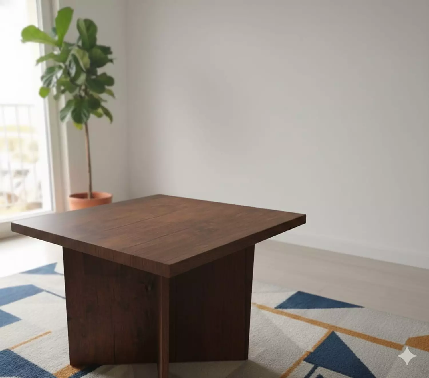 ترابيزه 60*60 رجل صليبه بني زيرو image