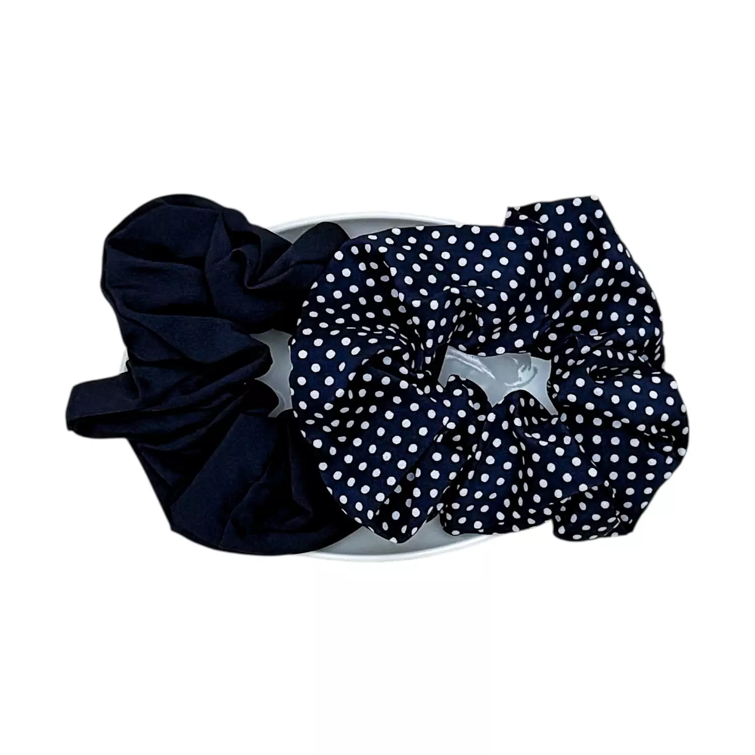 1 Pc Navy Blue Scrunchies 3