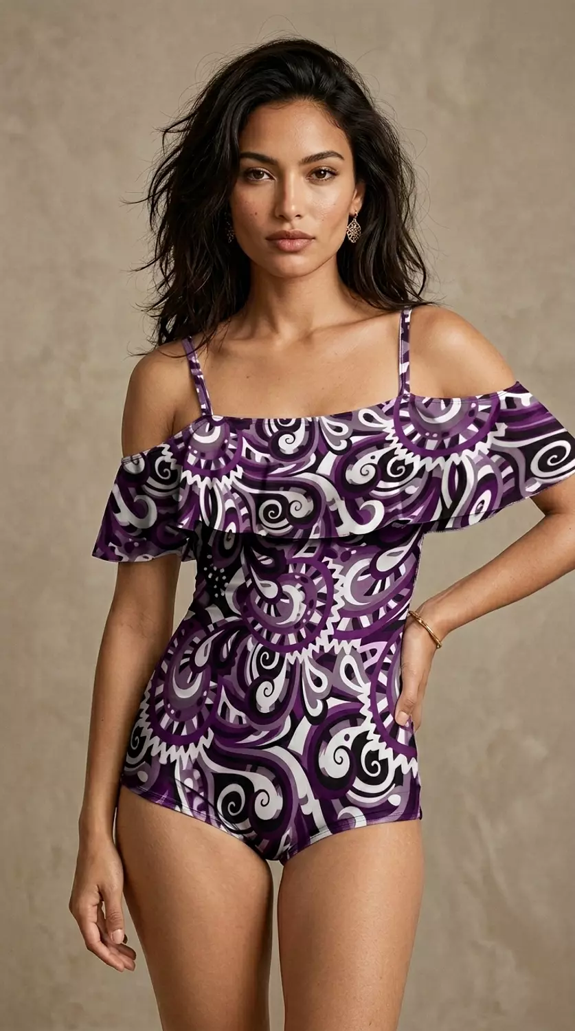 Off shoulder swimsuit  image