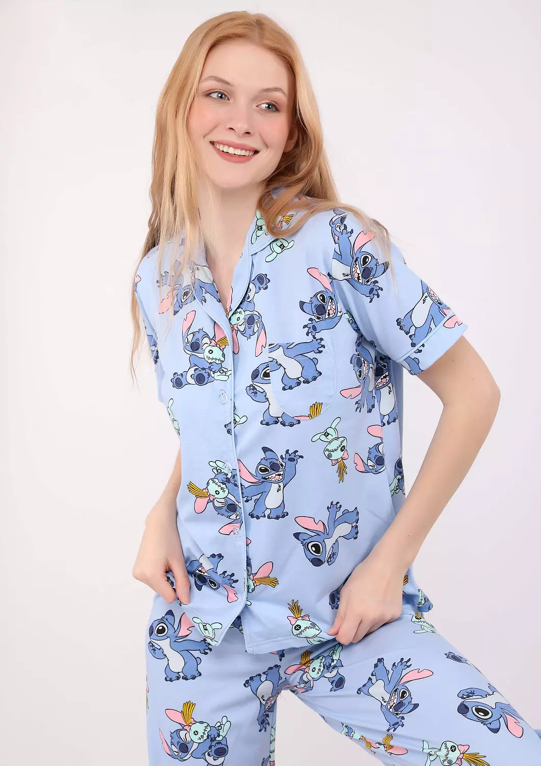 S422 LILO AND STITCH BUTTONED PAJAMA SET  image