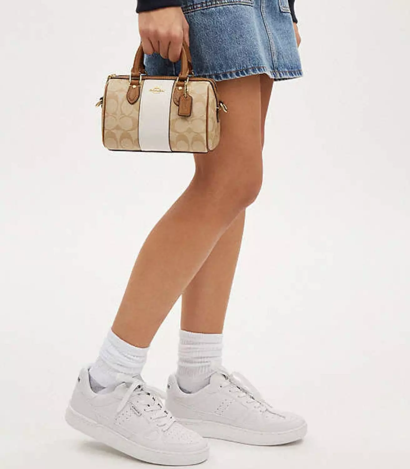 Coach Mini Rowan Crossbody In Signature Canvas With Stripe 3