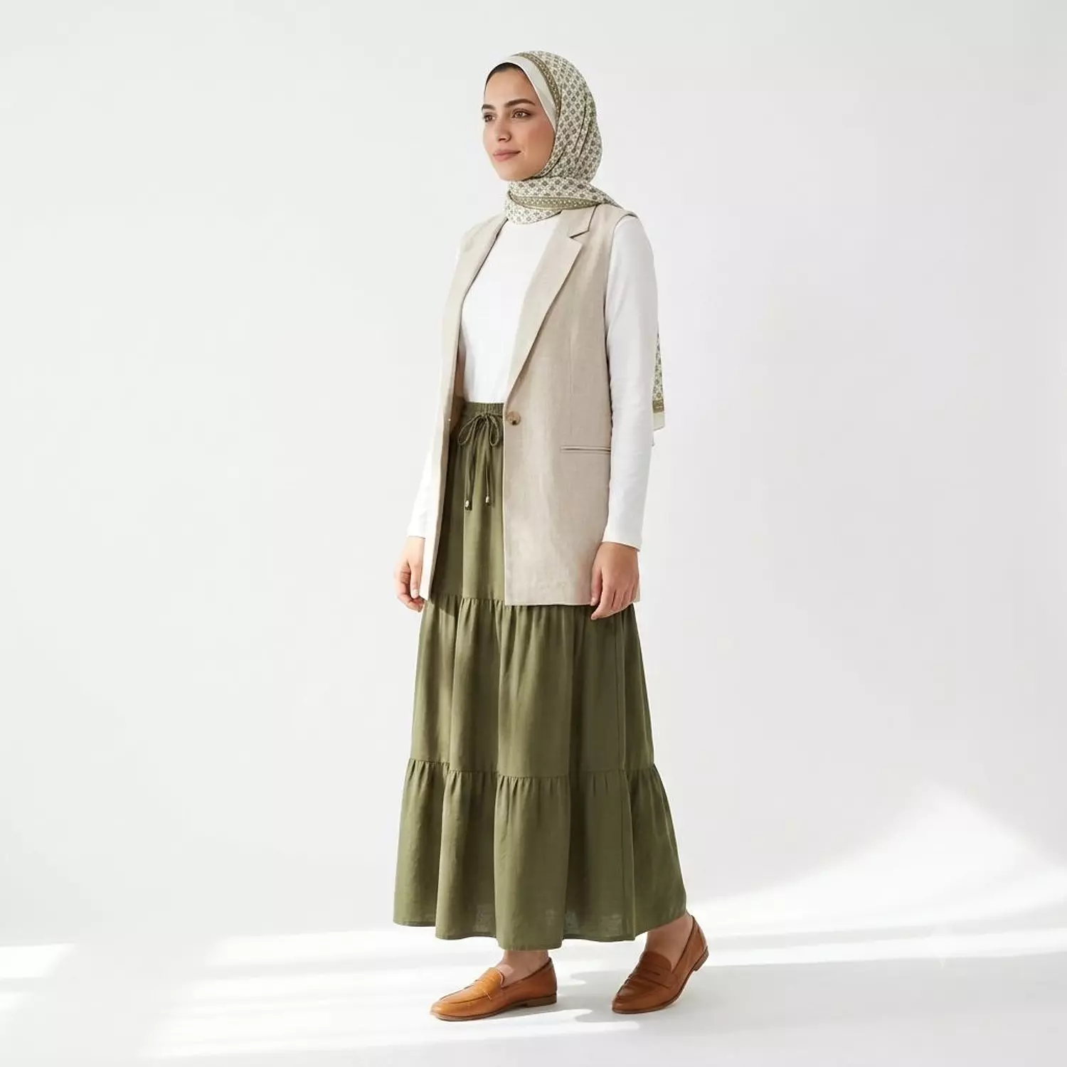 Tiered Modest Maxi Skirt 5
