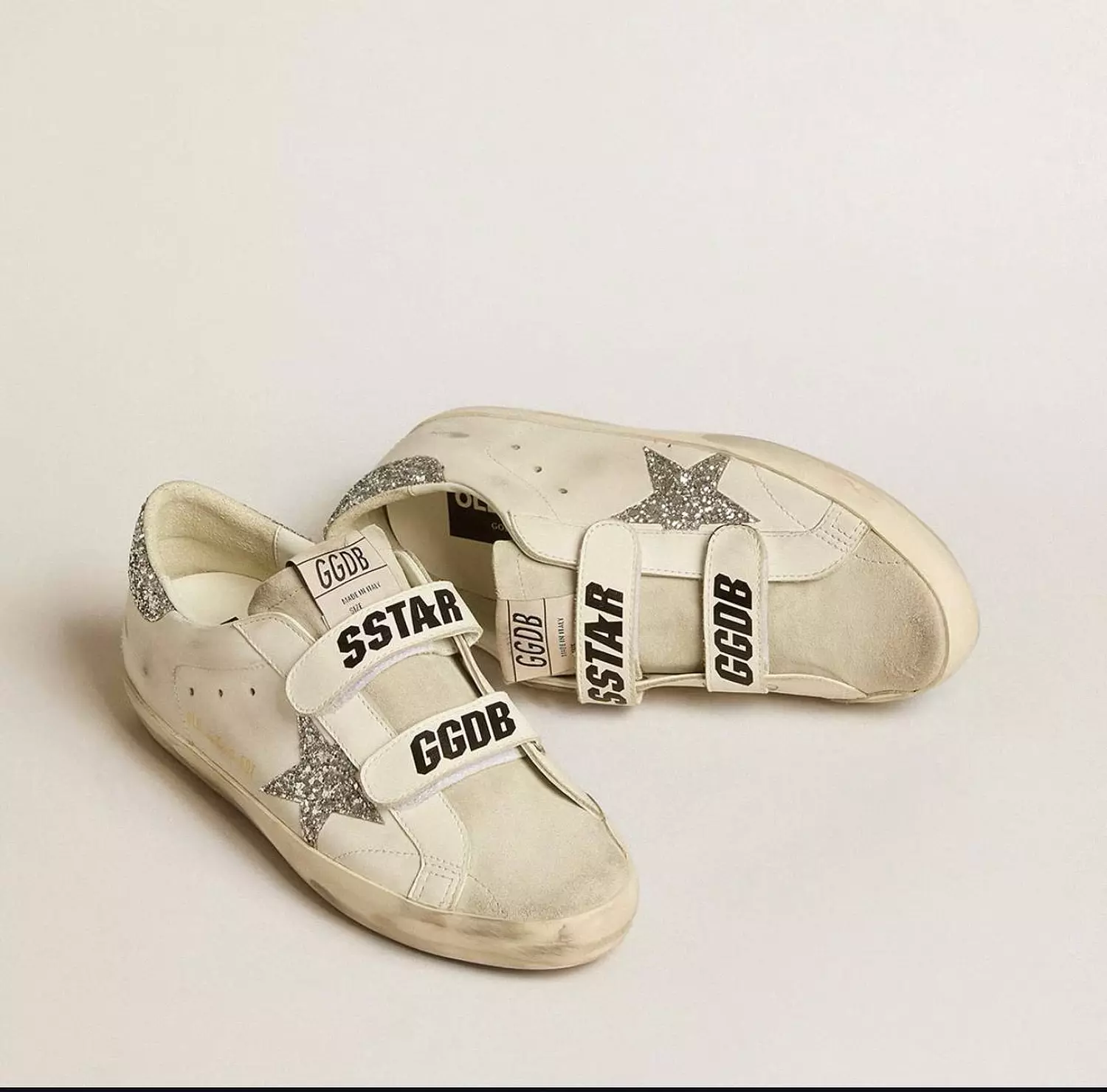 Golden Goose Old School 'White Silver Glitter' 1
