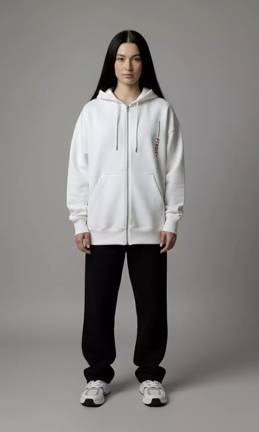 Persist ZIP UP Sweatshirt _ White 3