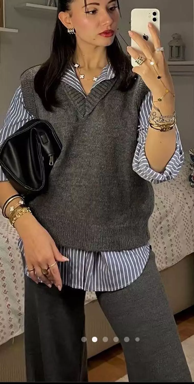 Women's Striped Overshirt - Autumn Comfort Fabric 5