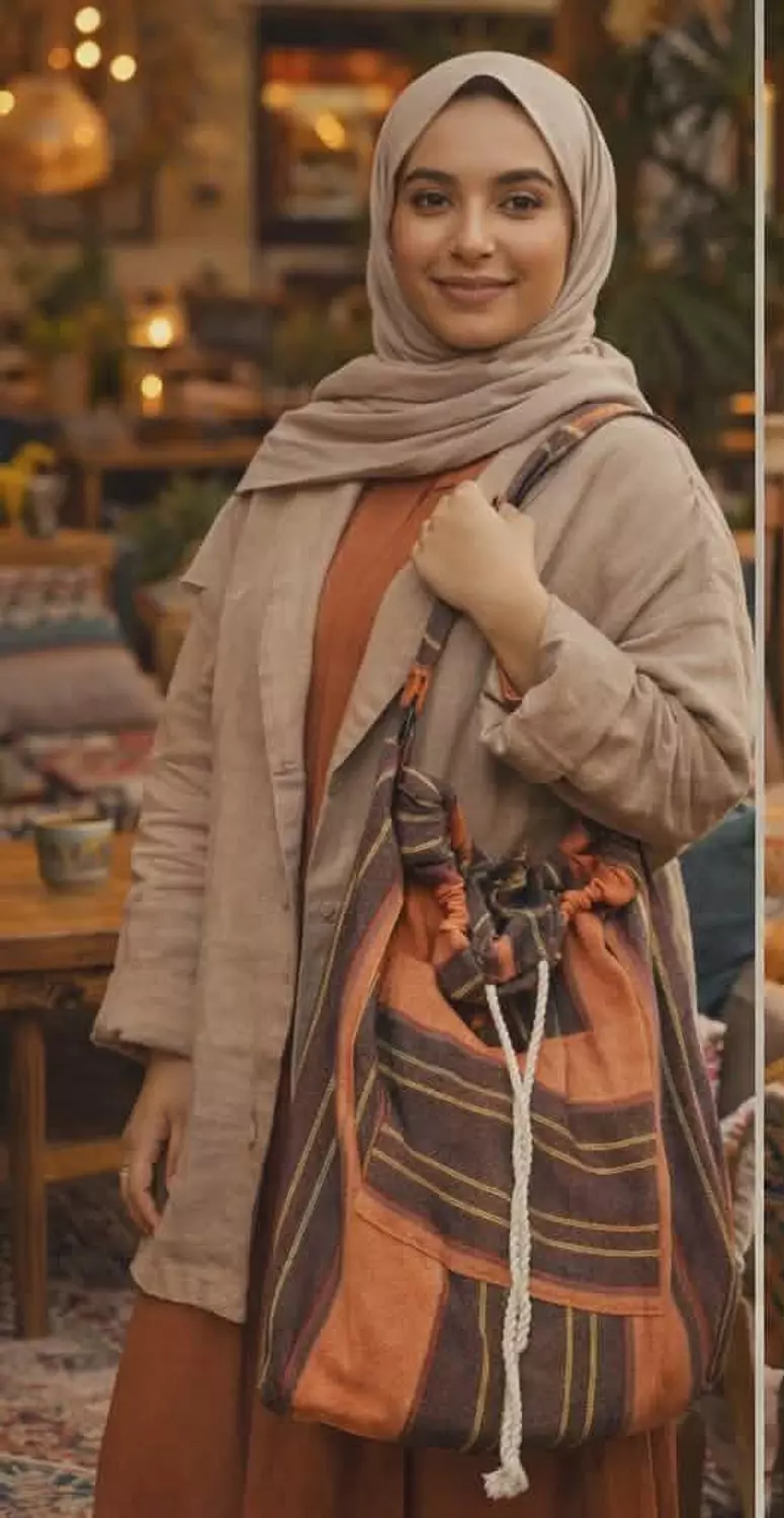Orange striped Crossbody/Shoulder bag hover image