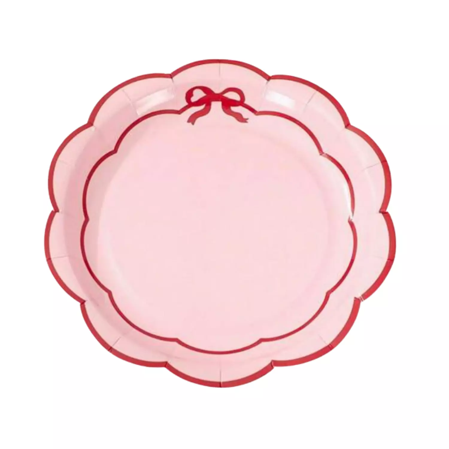 Pink Red Bow Paper Plates image