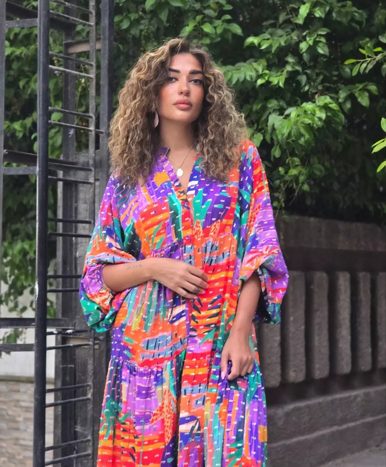 Multicolour purple dress image