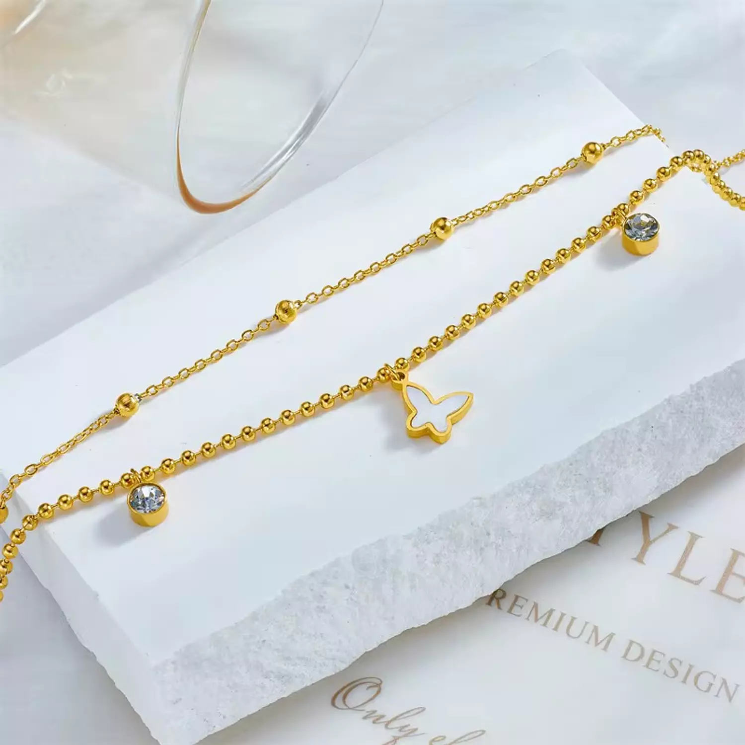 Two layers butterfly anklet 4
