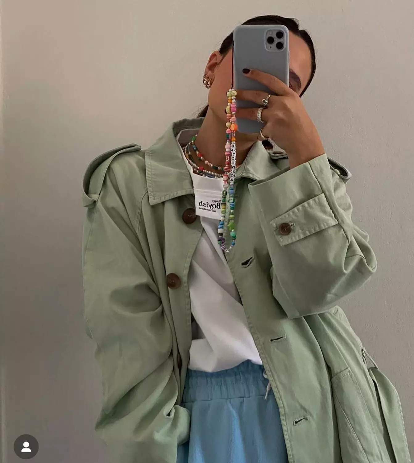 Mint Trench coat  image