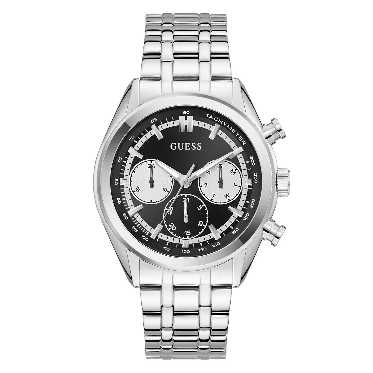 GUESS Mens Silver Tone Multi-function Watch Silver Tone Stainless Steel Bracelet GW0971G1 image