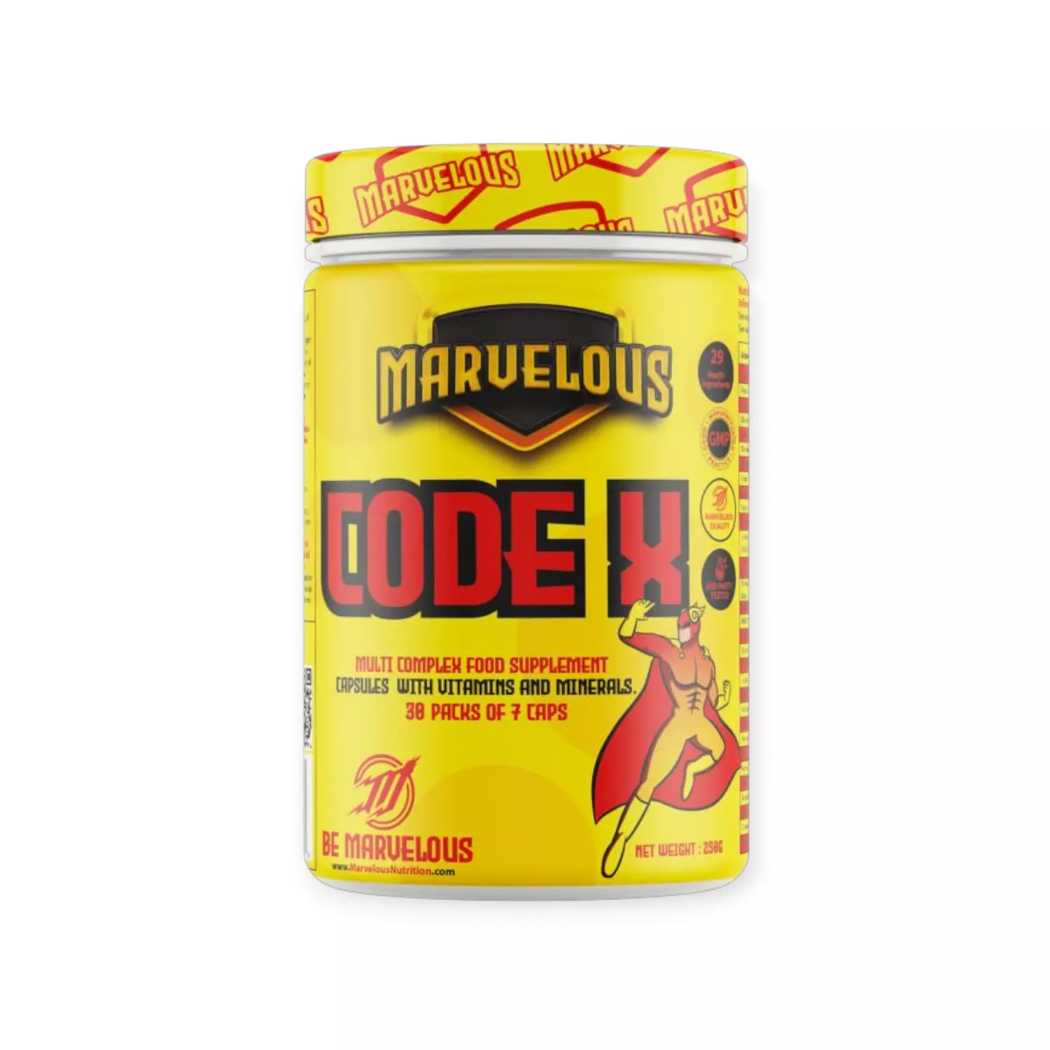 Marvelous Nutrition, Code X, 30 packs, 7 Capsules per pack image
