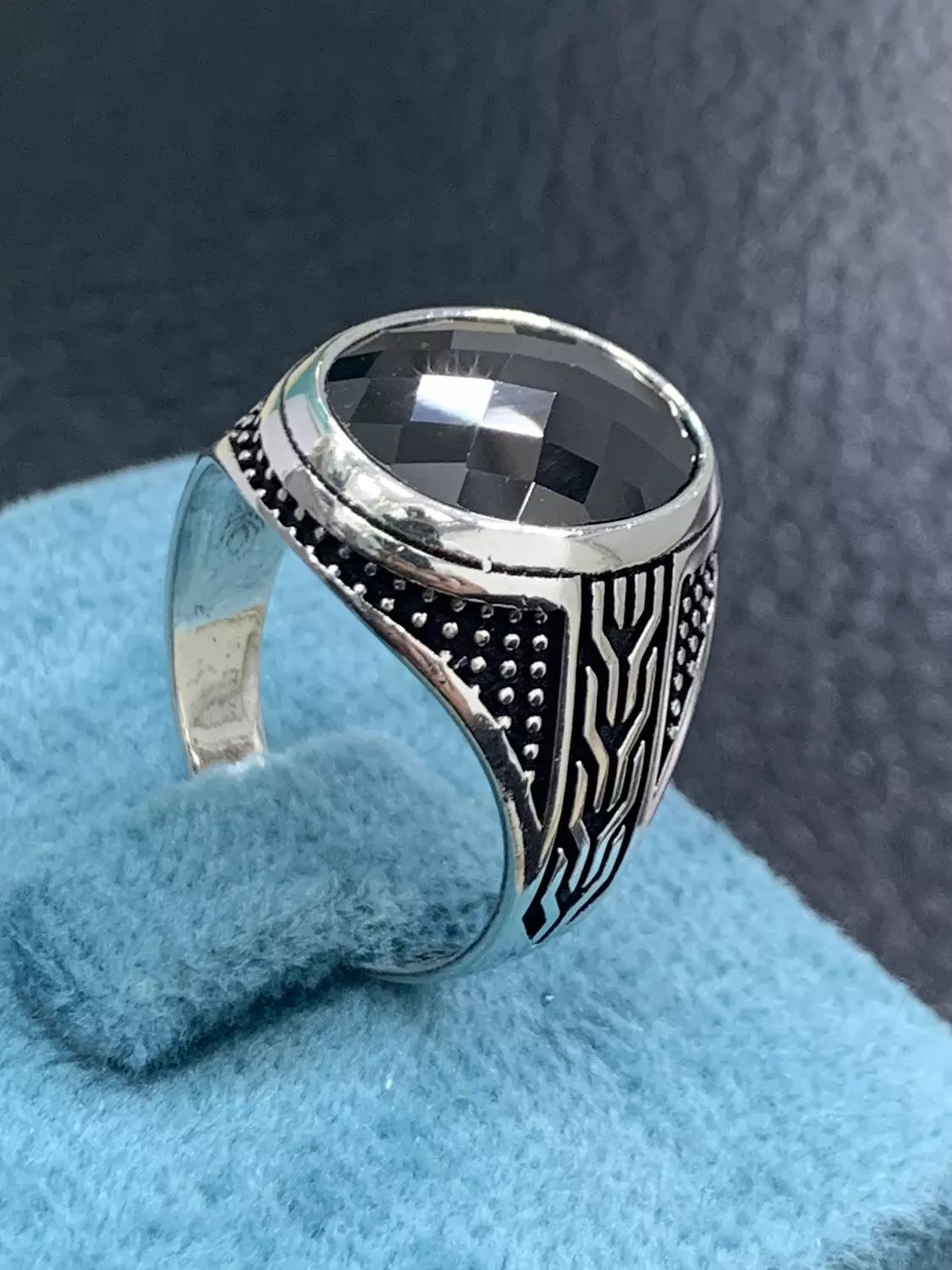 Black zercon ring hover image