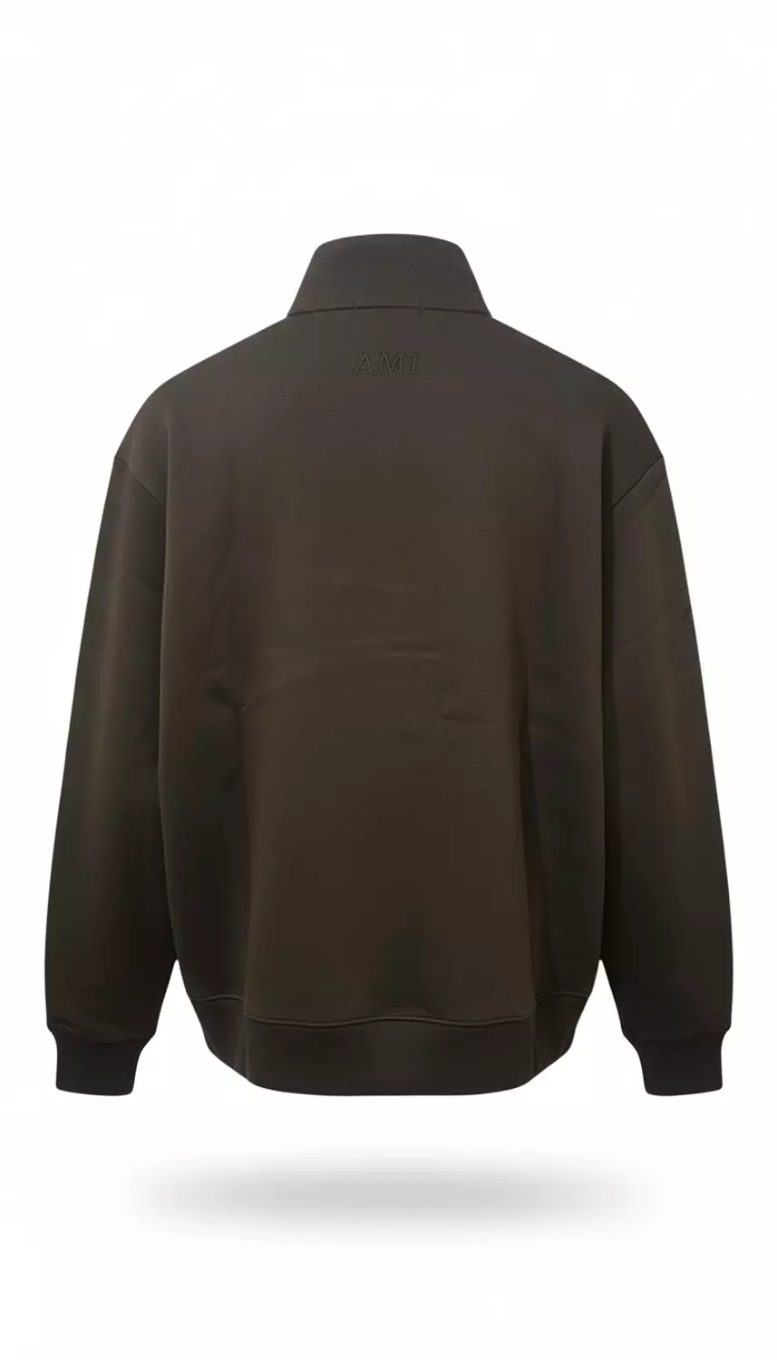 AMI du coeur sweater half zip brown hover image