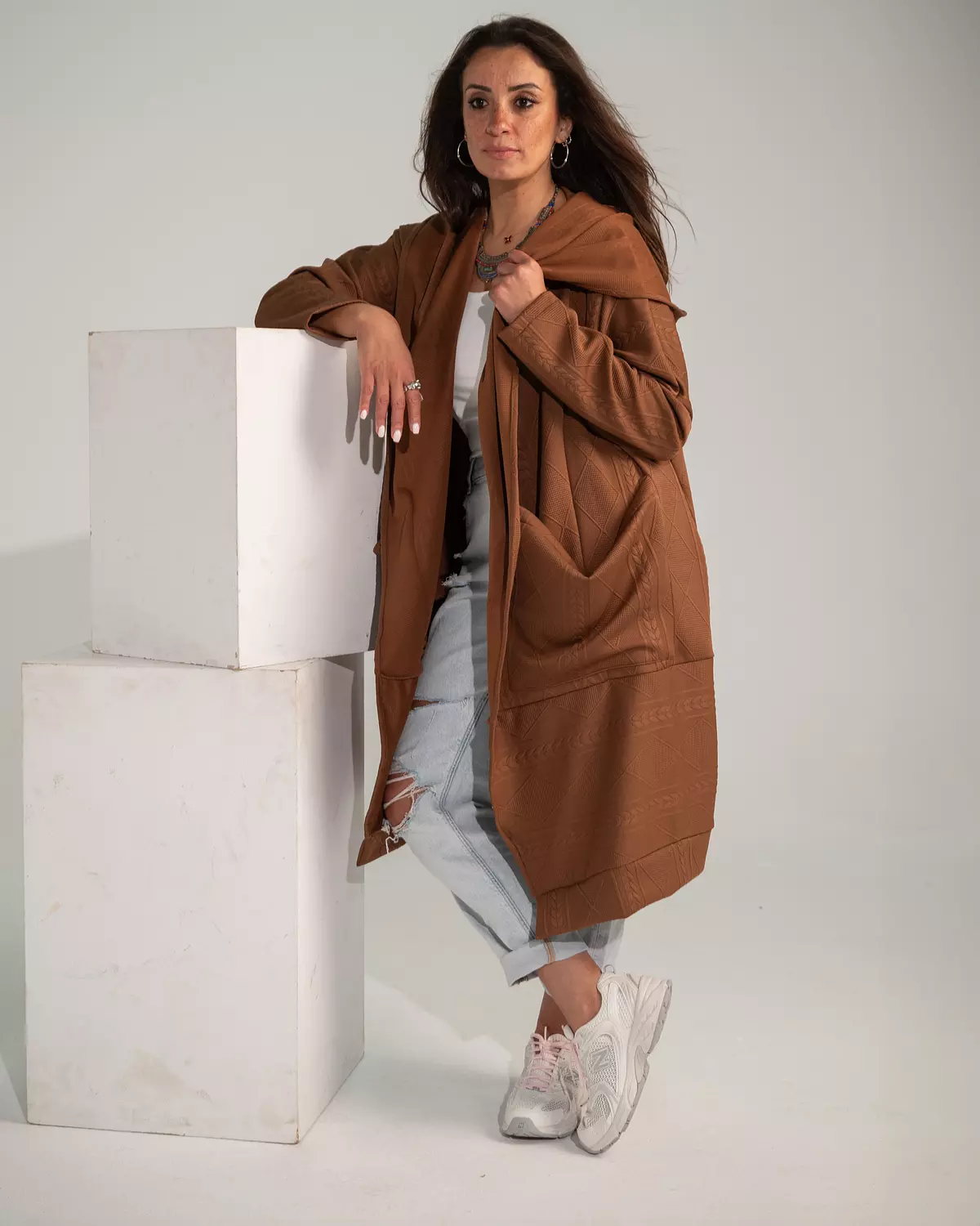 Multi way wrap cardigan camel image
