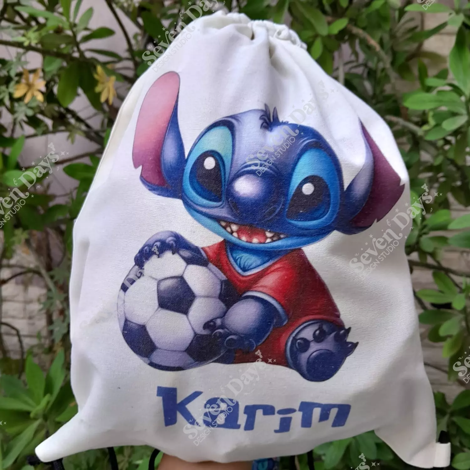 Stitch Football Drawstring Bag image