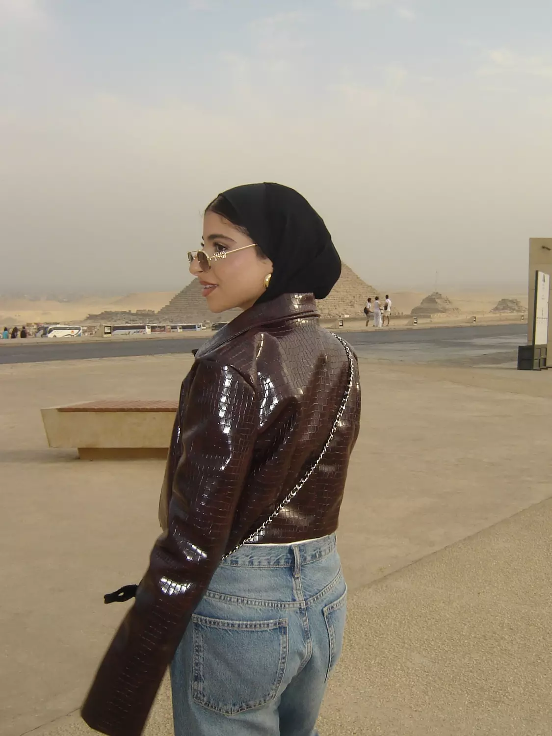 Burgundy Crocodile luxe leather jacket  5