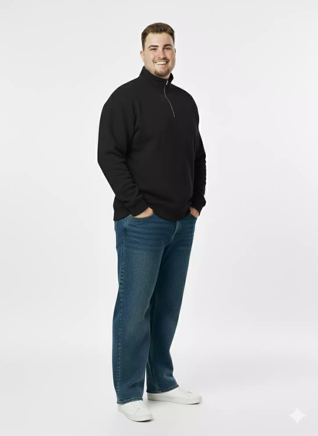 Unisex Sweatshirt, Plus Size Fashion, Quarter-Zip Fleece, Minimalist Style. 9