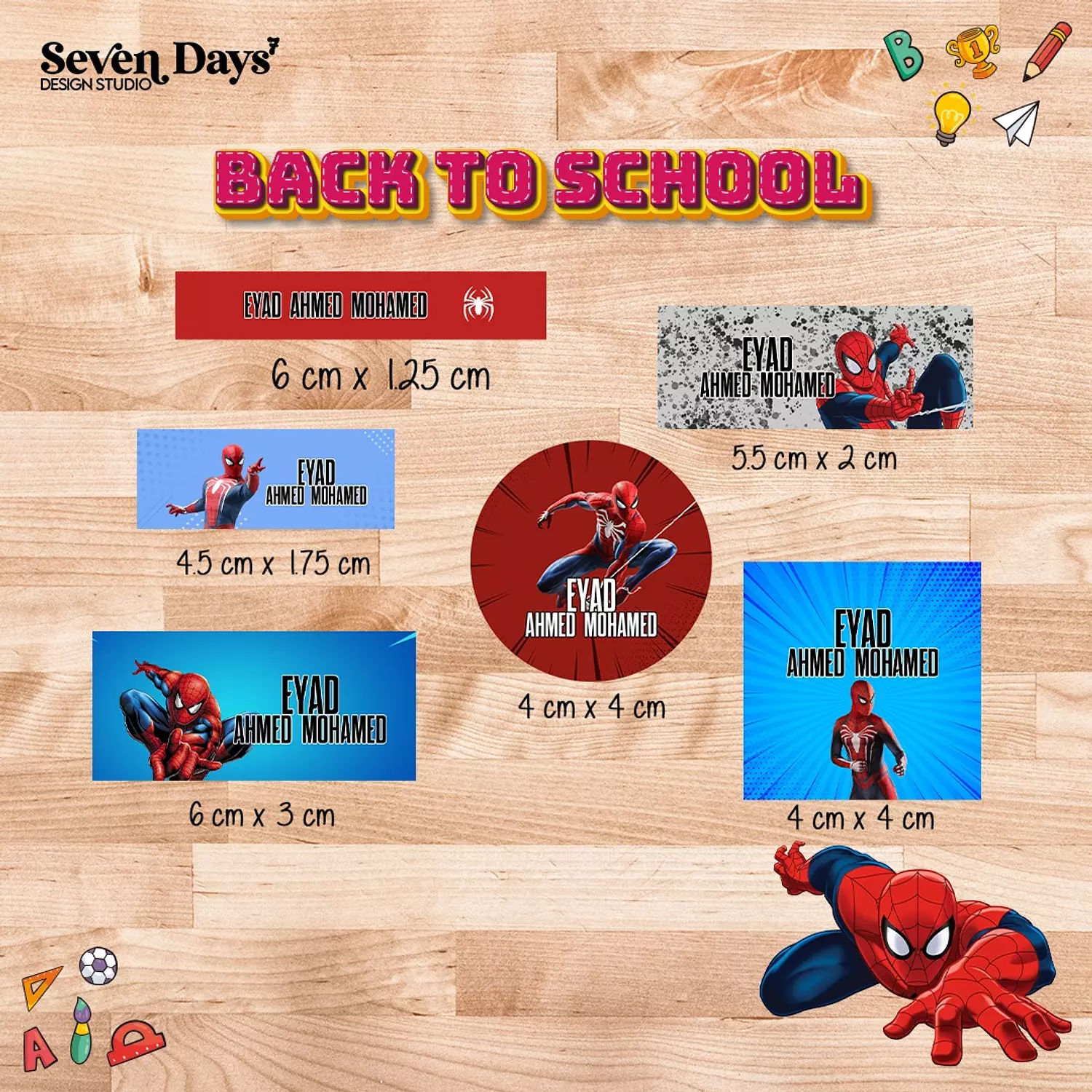 Spiderman 2 School Labels