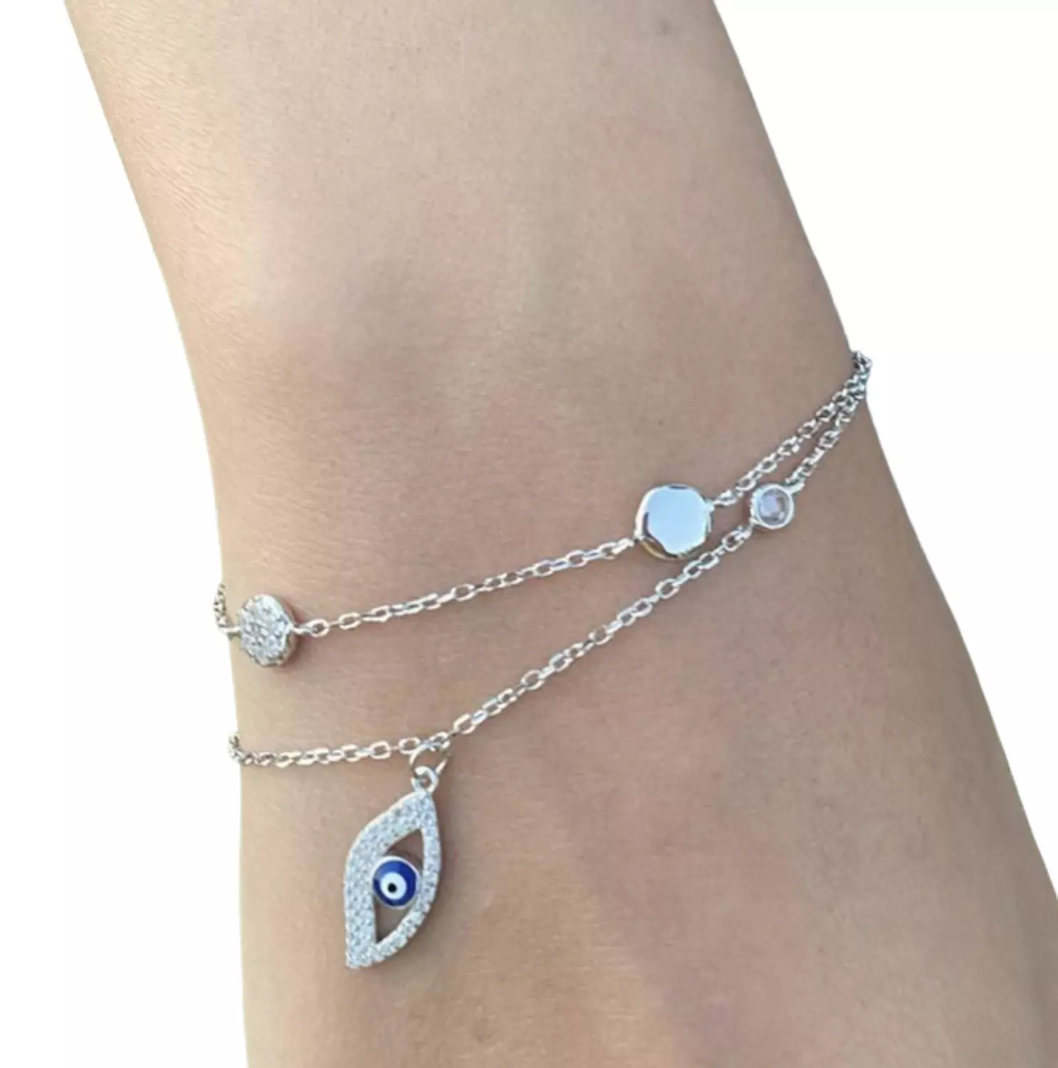 Double layer evil eye bracelet image